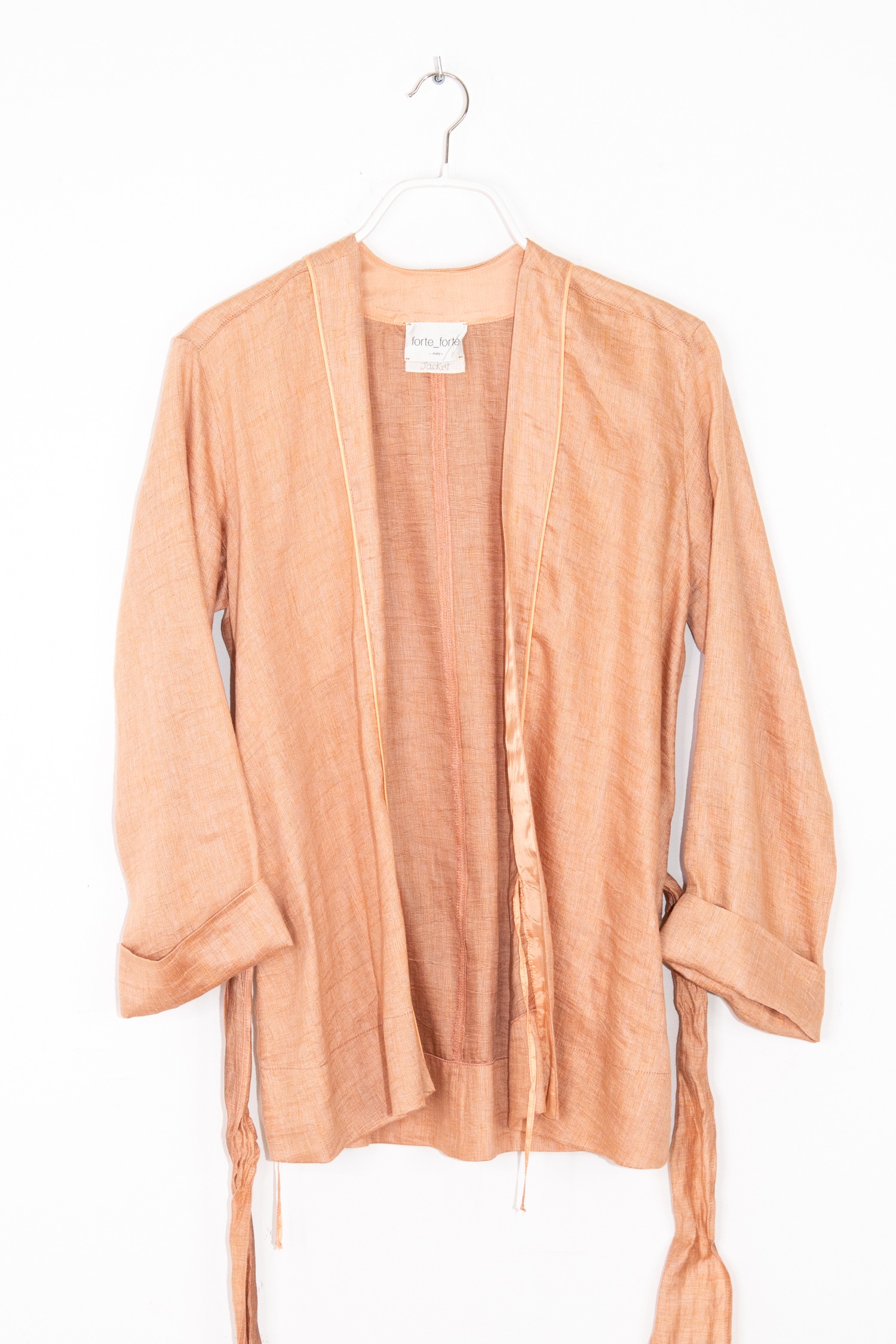 Forte Forte Kimono-Jacke aus Leinen in Apricot