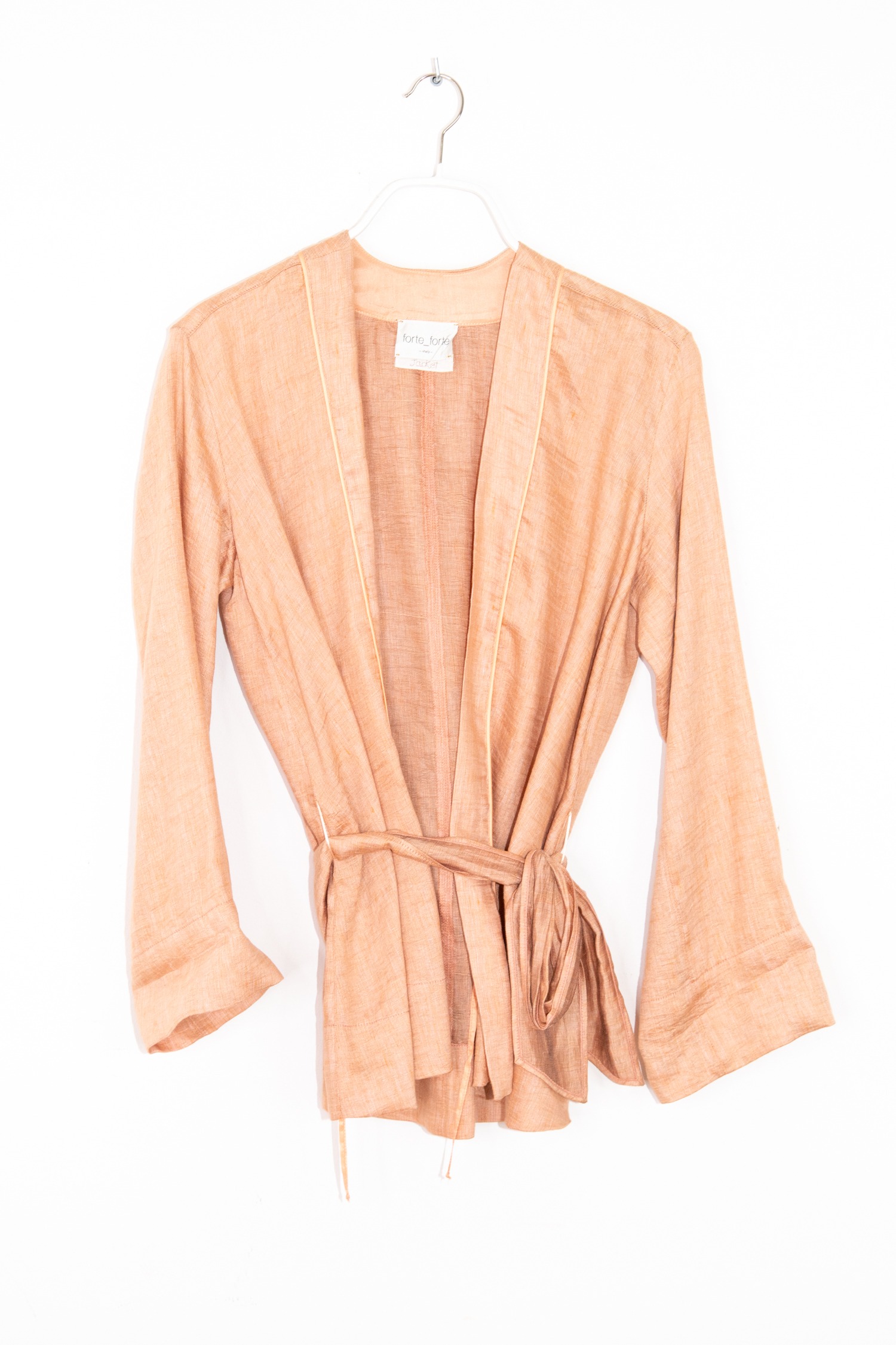 Forte Forte Kimono-Jacke aus Leinen in Apricot