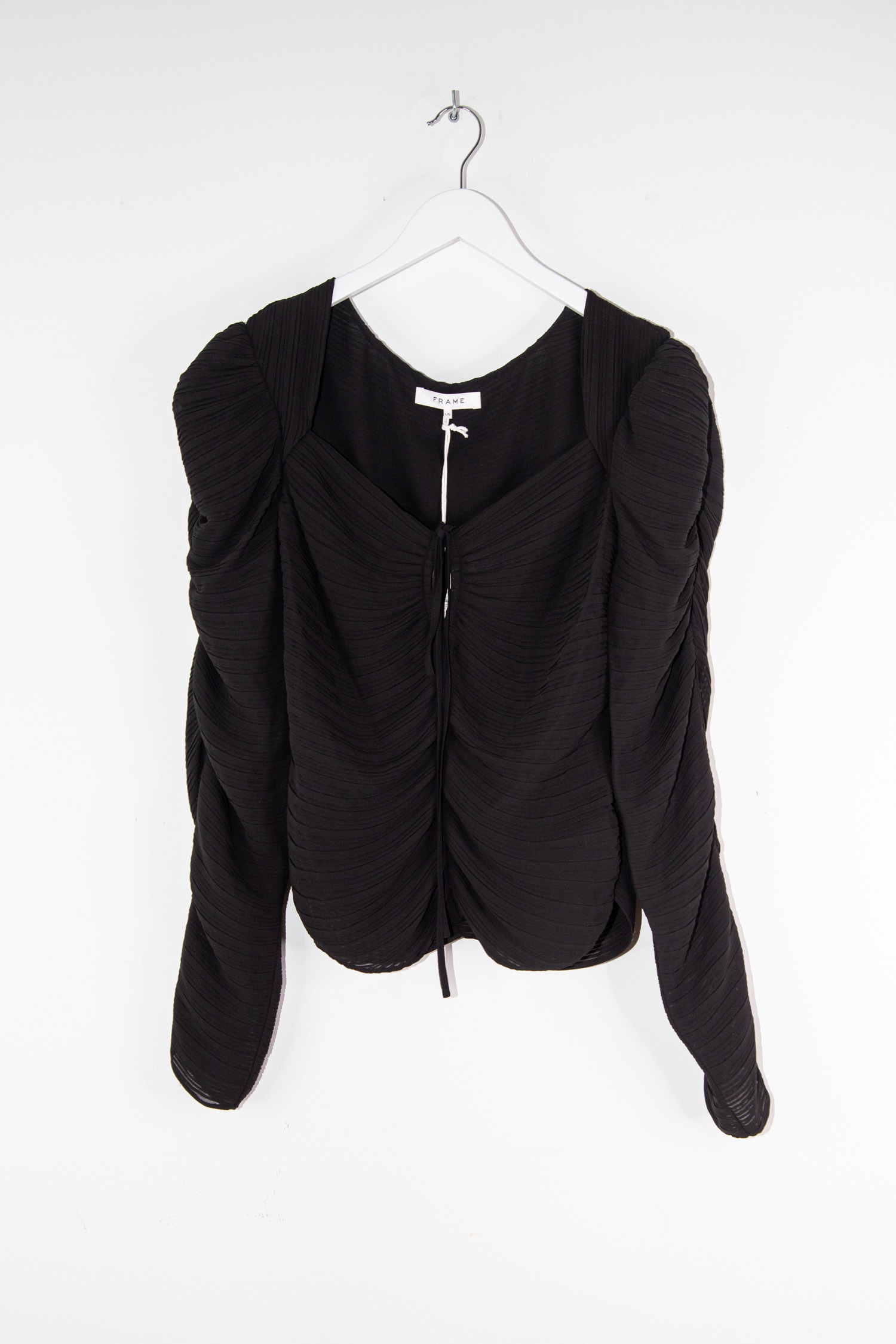 Frame Bluse mit Raffungen und Falten in Schwarz
