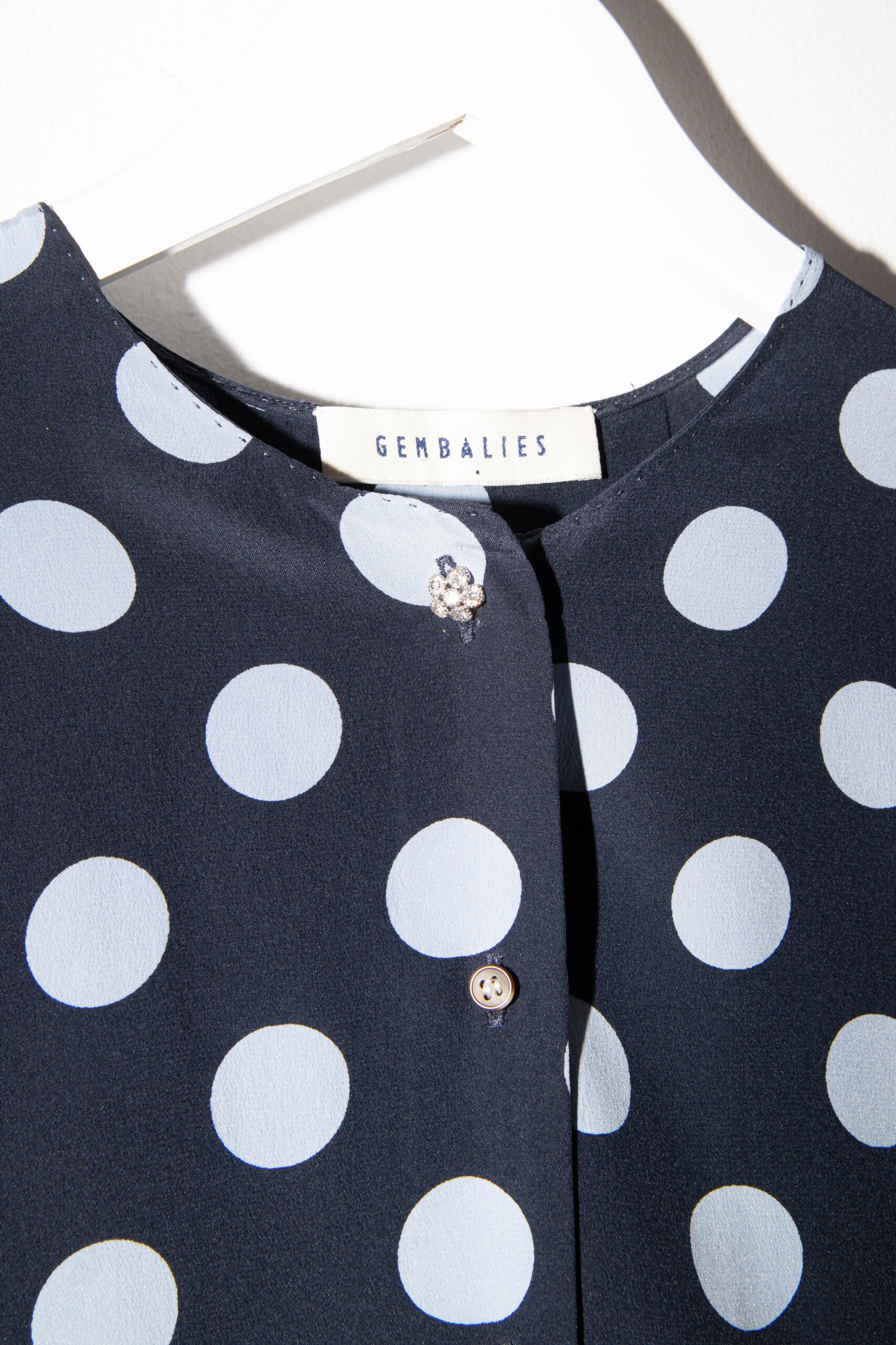 Gembalies Bluse mit Punkten in Hell- und Dunkelblau