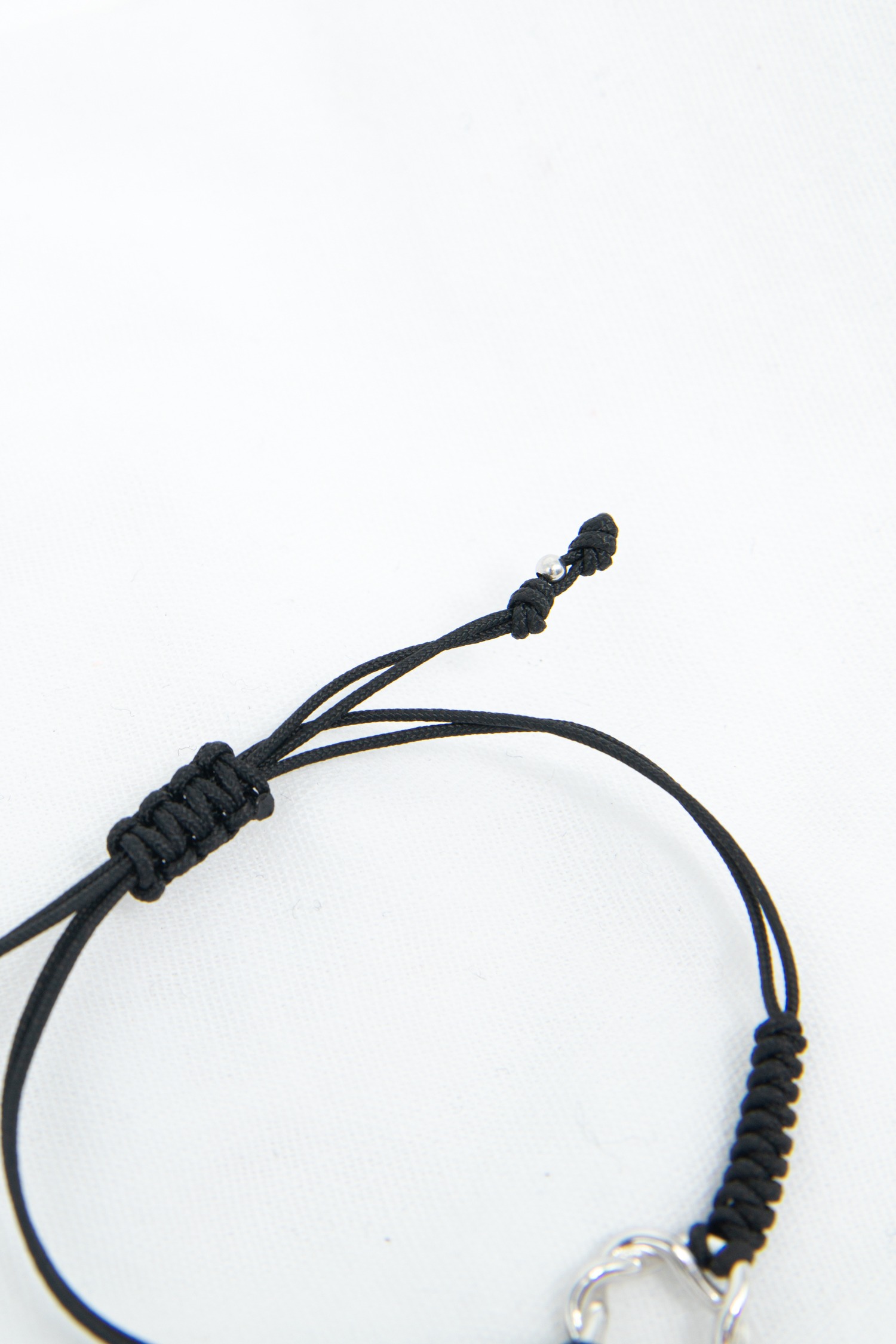 Grimaldo Kordelarmband mit 750er Weißgold in Schwarz