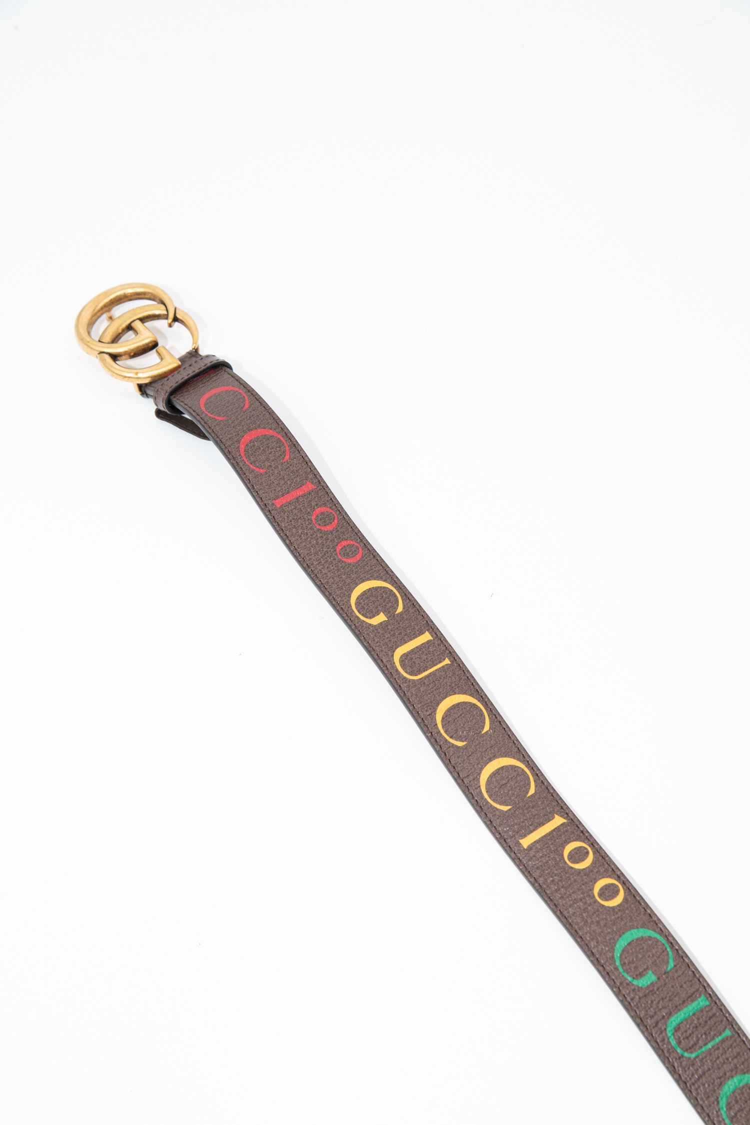 Gucci Gürtel mit Logo-Print in Braun und Gold