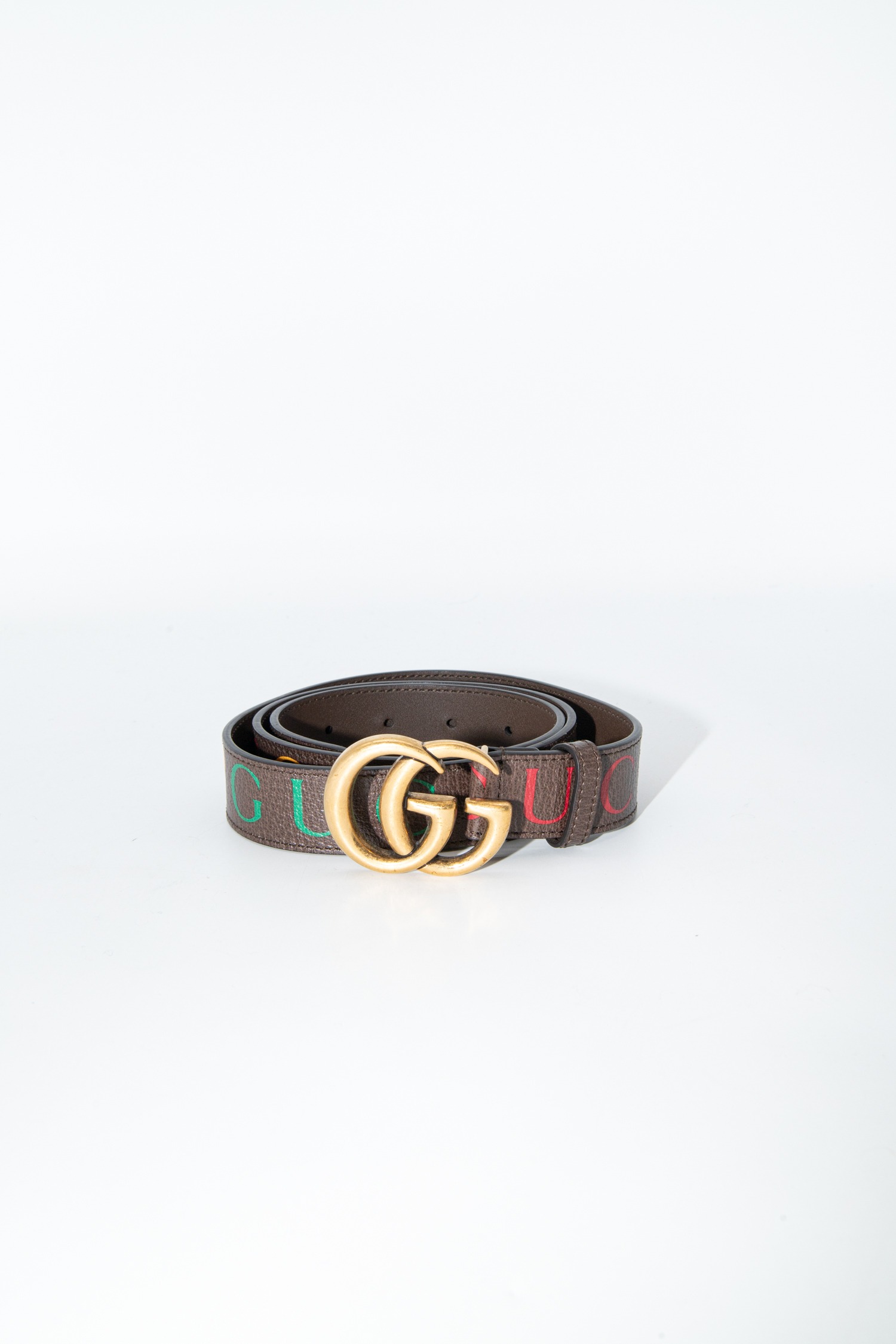 Gucci Gürtel mit Logo-Print in Braun und Gold