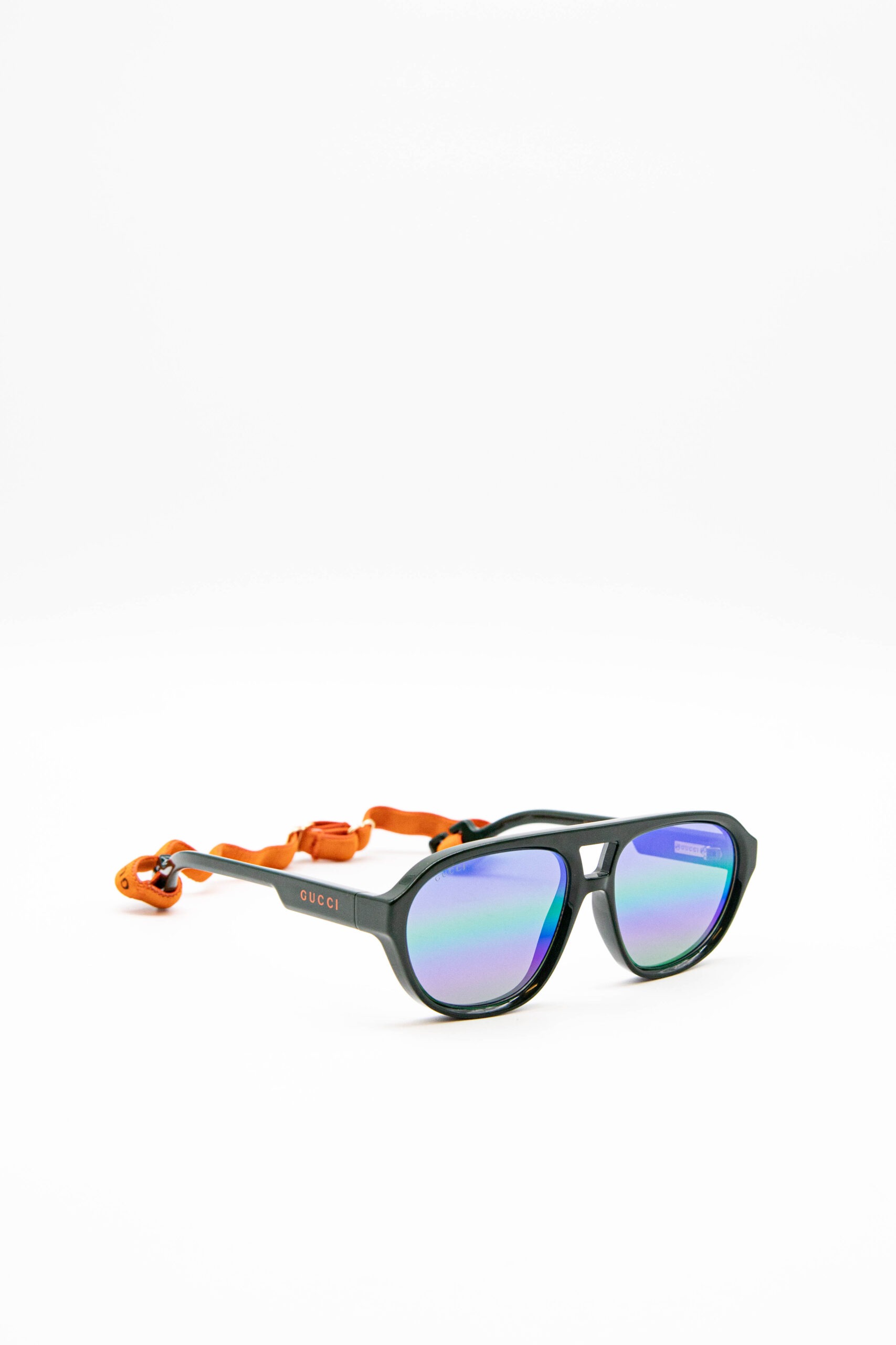 Gucci "GG1239S" gespiegelte Sonnenbrille in Grün
