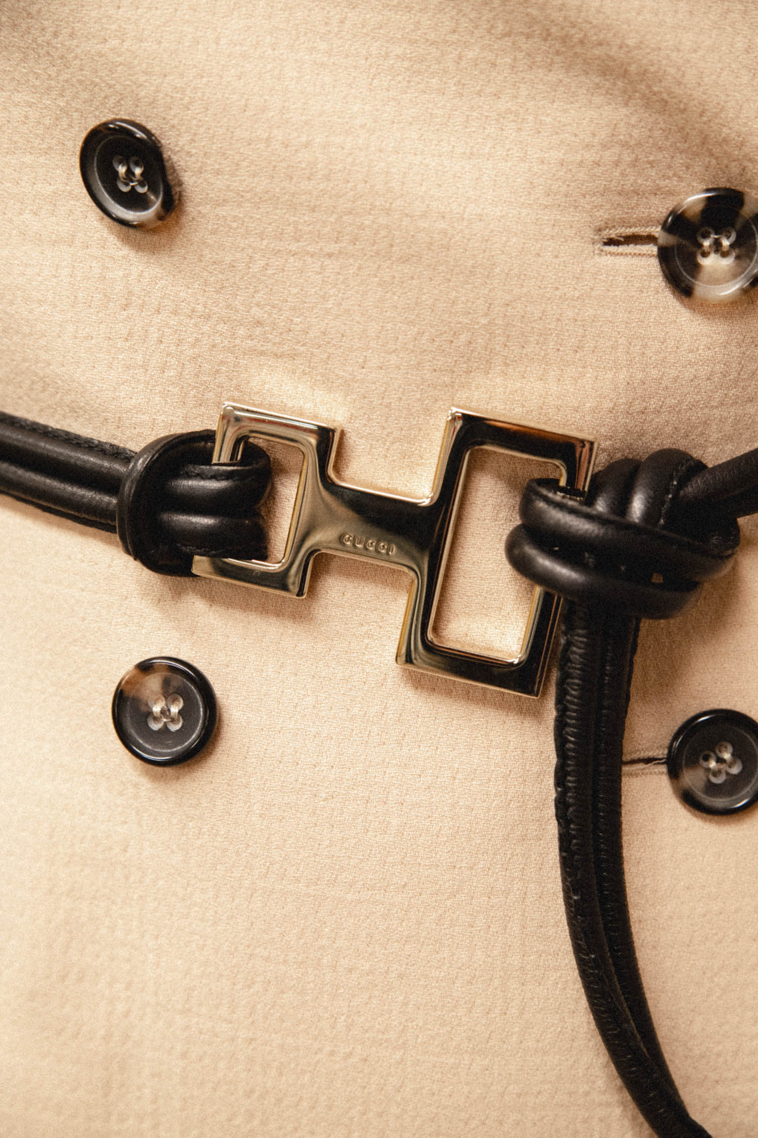 Gucci Vintage Ledergürtel mit auffälliger Schnalle