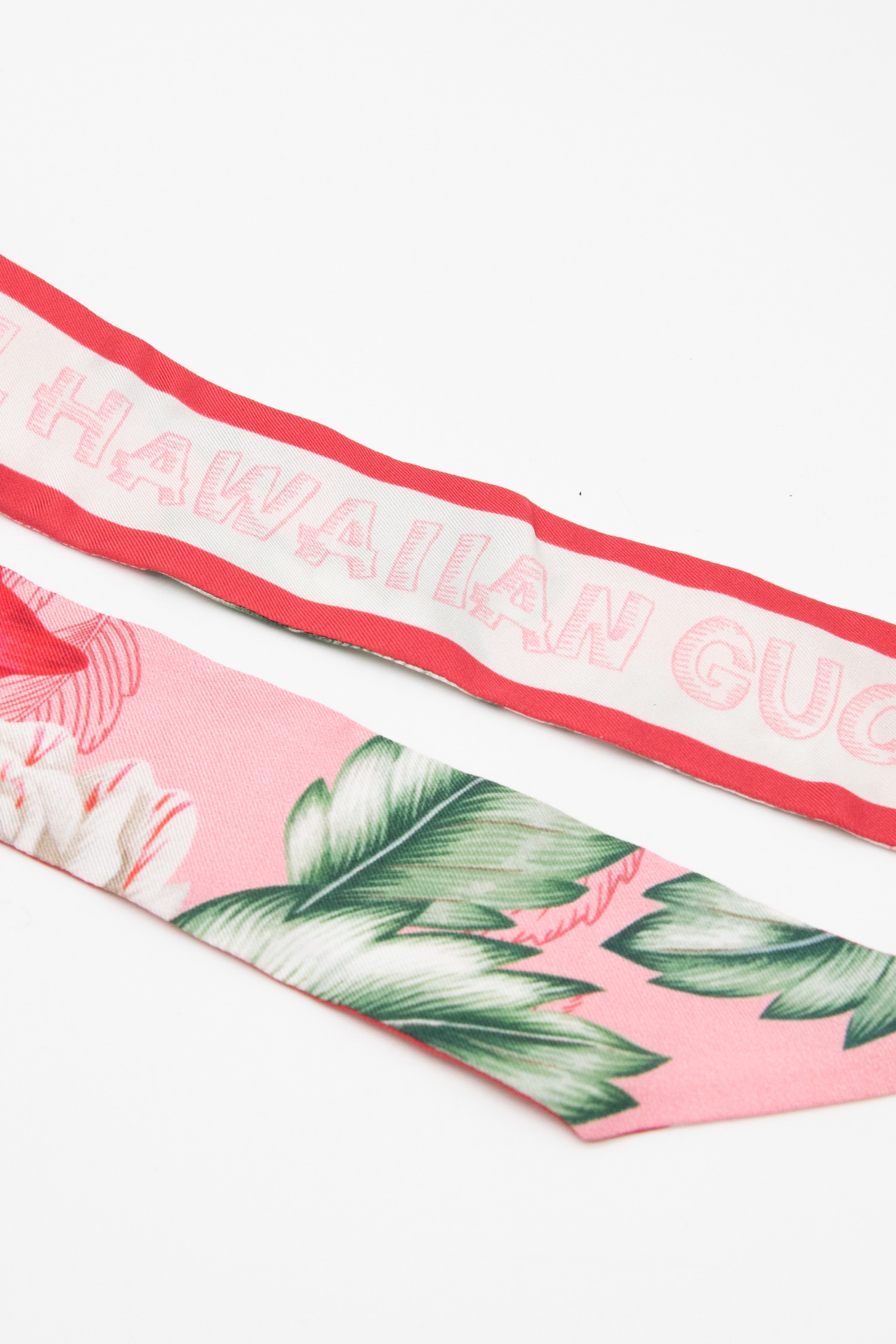 Gucci "Hawaiian Gucci Soul" Twilly mit Blumenmotiv in Rosa