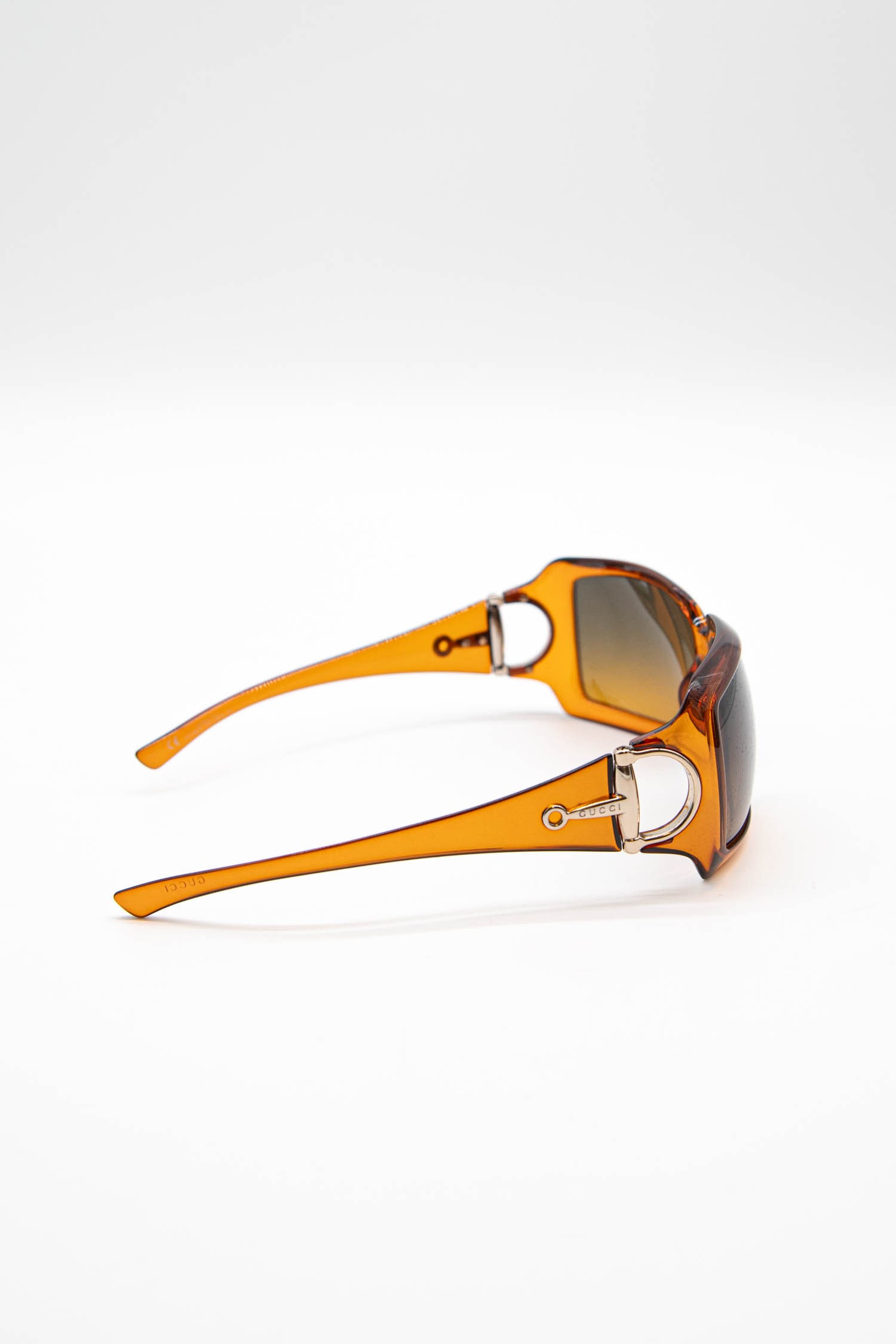 Gucci Sonnenbrille mit Horsebit-Detail in Orange