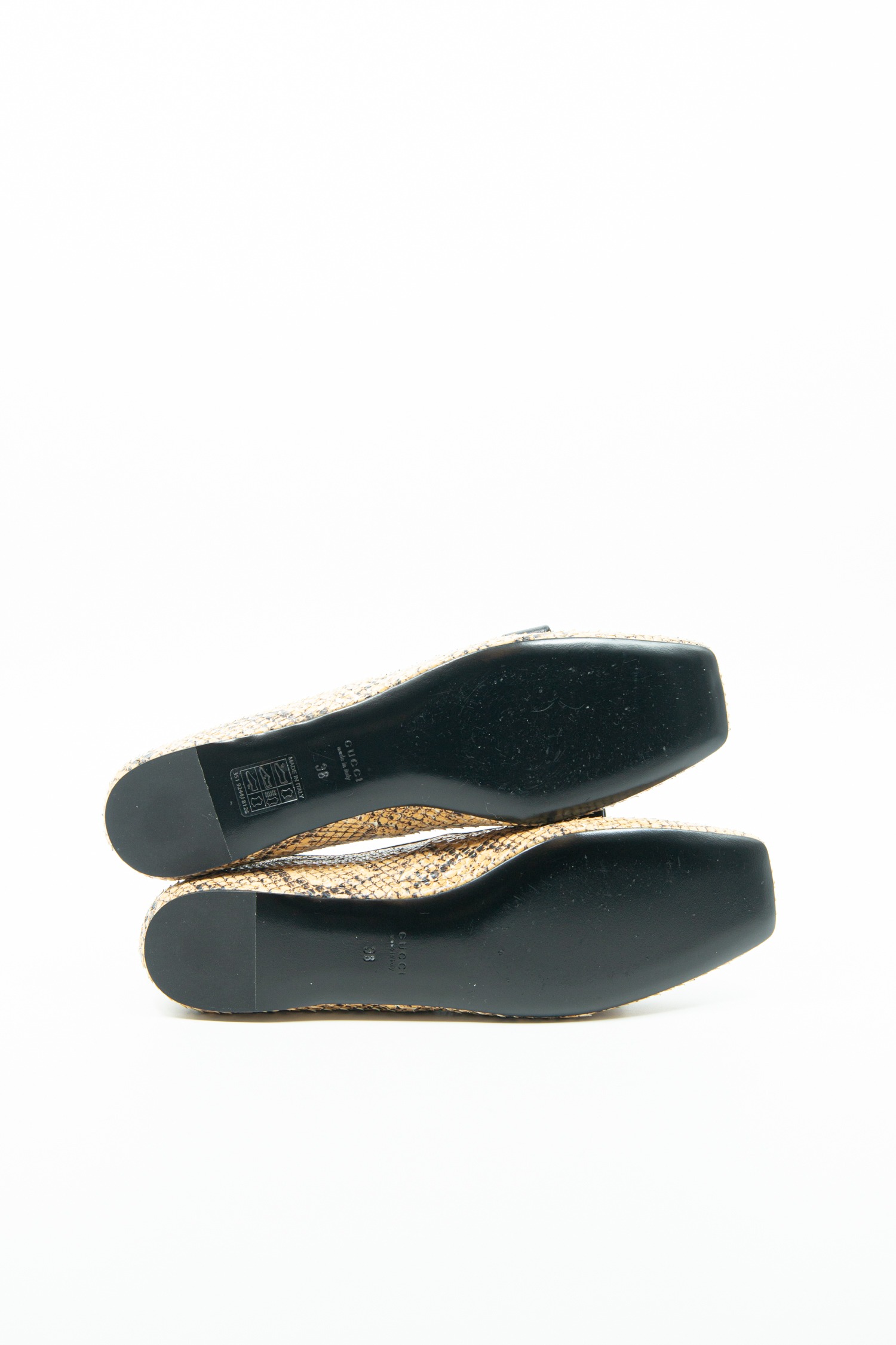Gucci Ballerinas mit Schleifendetails aus Pythonleder
