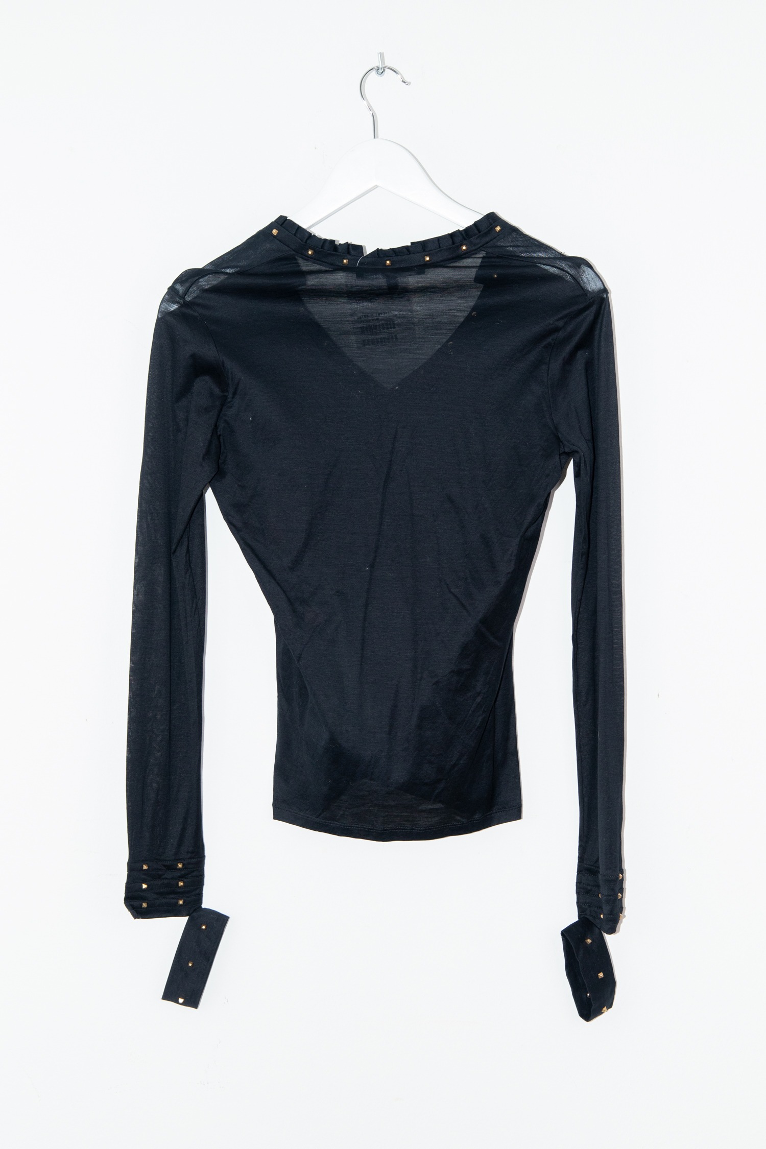 Gucci Langarmshirt mit Nieten in Schwarz und Gold