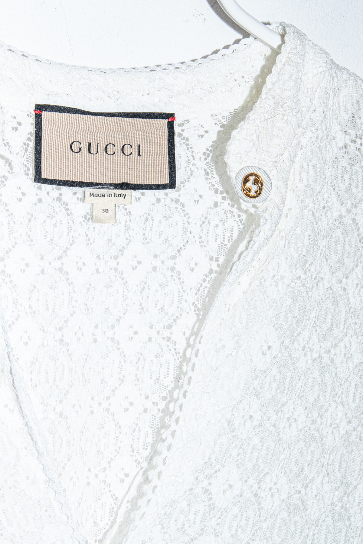 Gucci Tunika-Bluse aus Spitze in Weiß