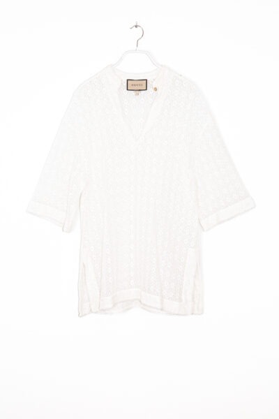 Gucci Tunika-Bluse aus Spitze in Weiß