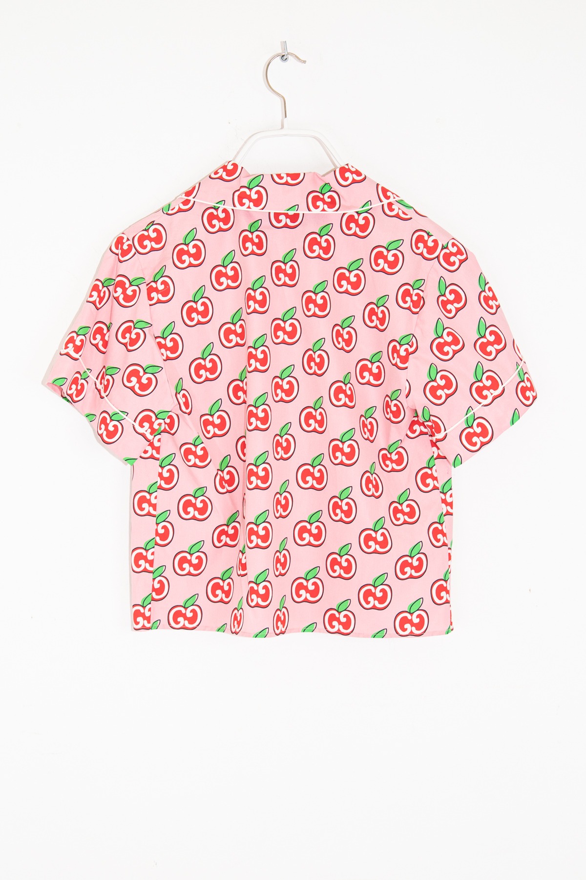 Gucci Hemd mit GG Apfel Print in Rosa und Rot