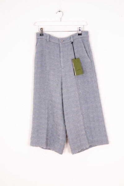 Gucci "Check Amure Tweed" Culotte in Graublau