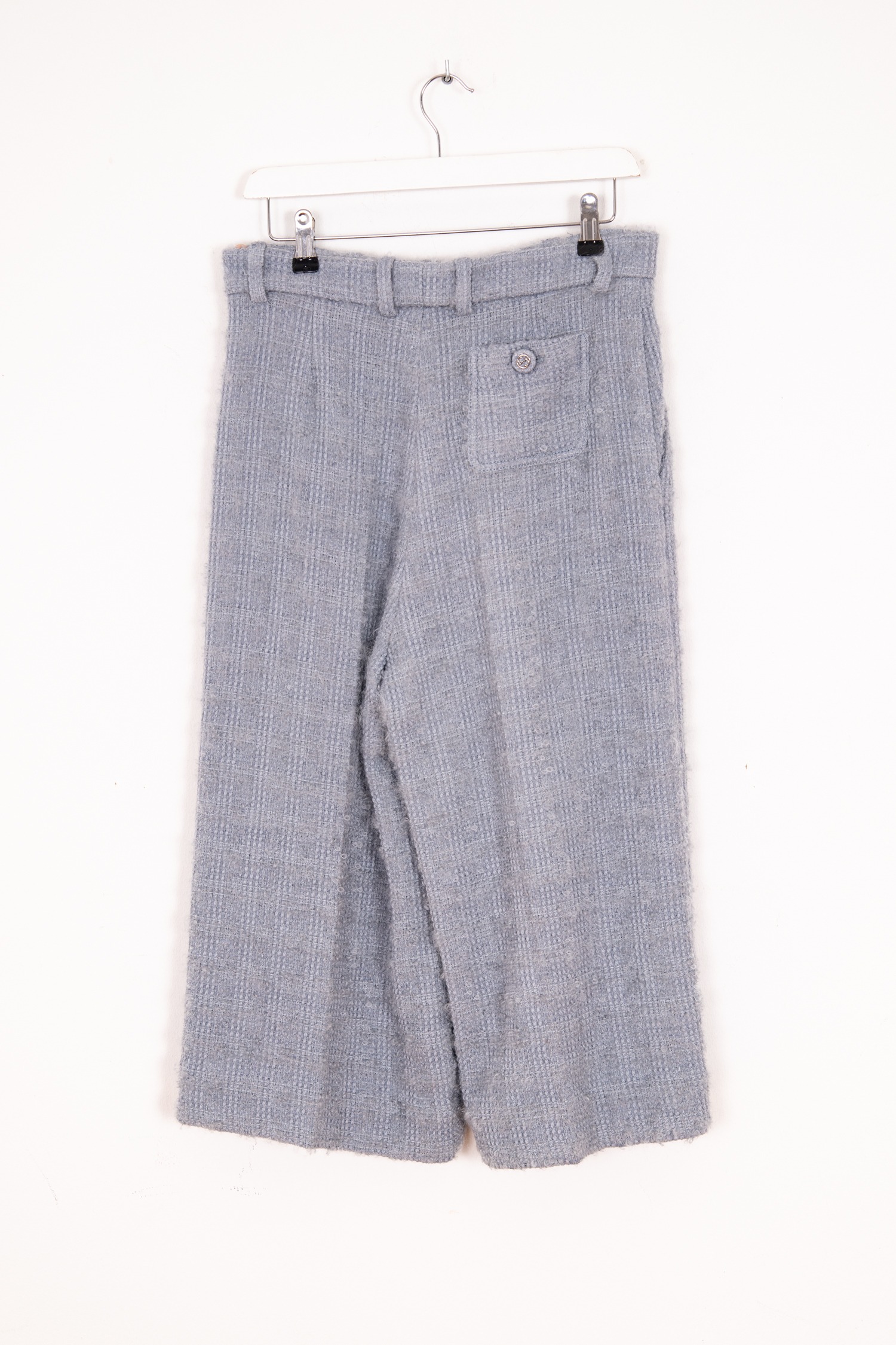 Gucci "Check Amure Tweed" Culotte in Graublau