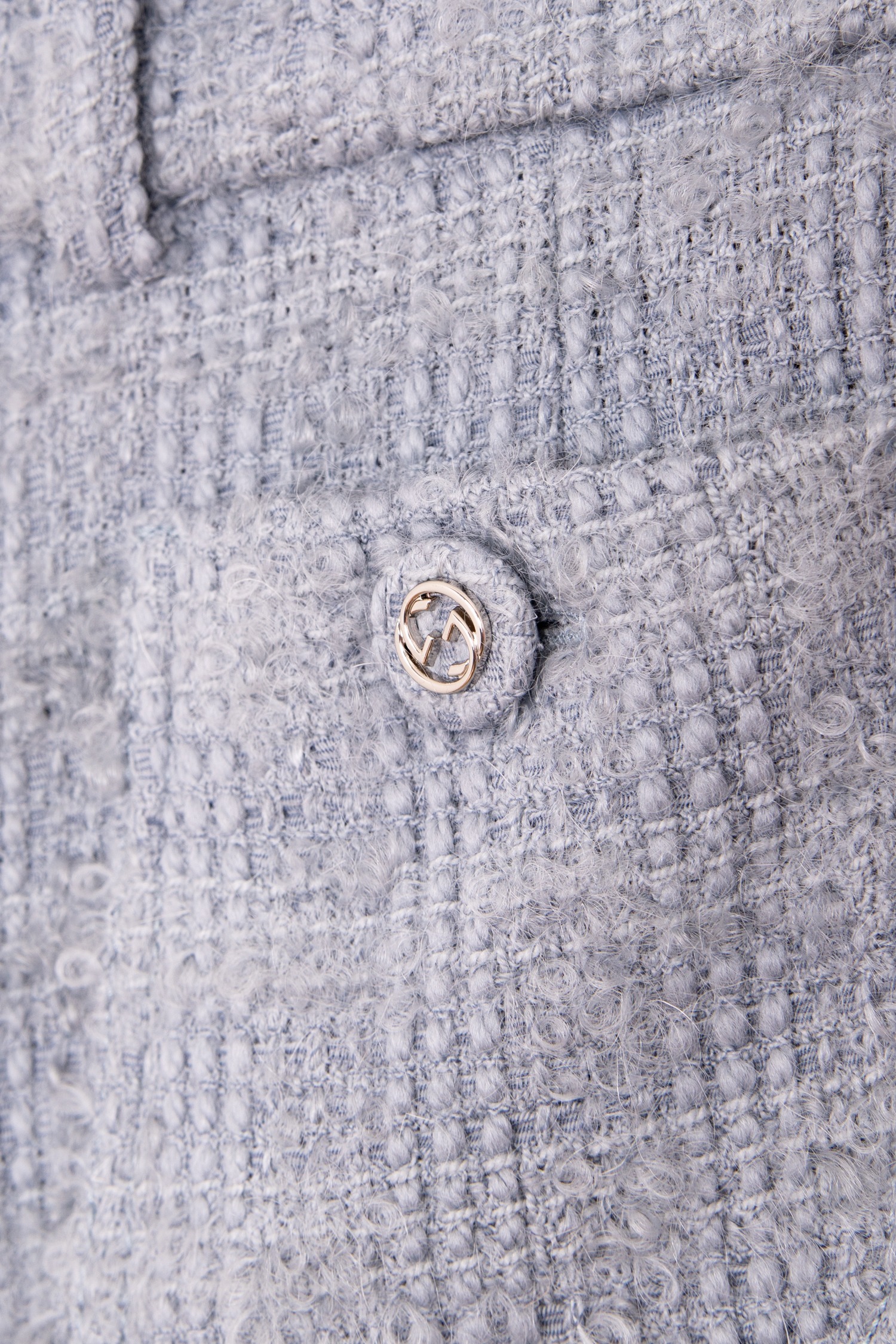 Gucci "Check Amure Tweed" Culotte in Graublau