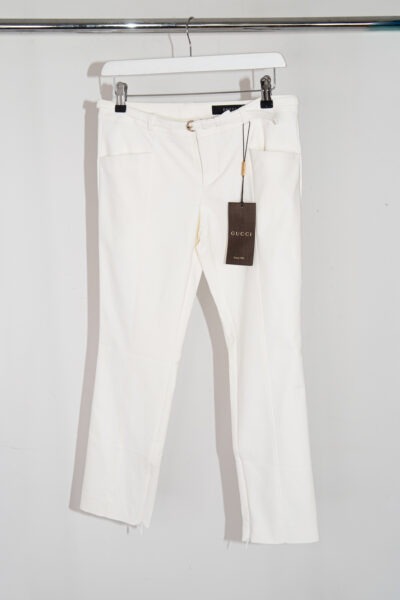 Gucci Stoffhose mit Gürtel in Weiß