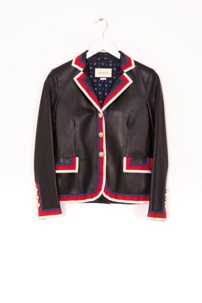Gucci Blazer aus Lammleder in Schwarz