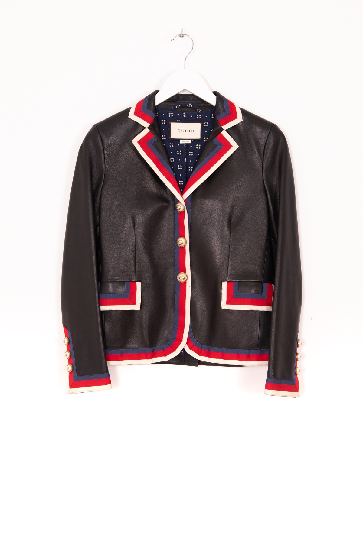 Gucci Blazer aus Lammleder in Schwarz