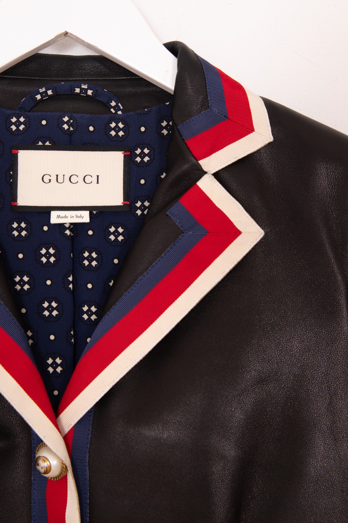 Gucci Blazer aus Lammleder in Schwarz