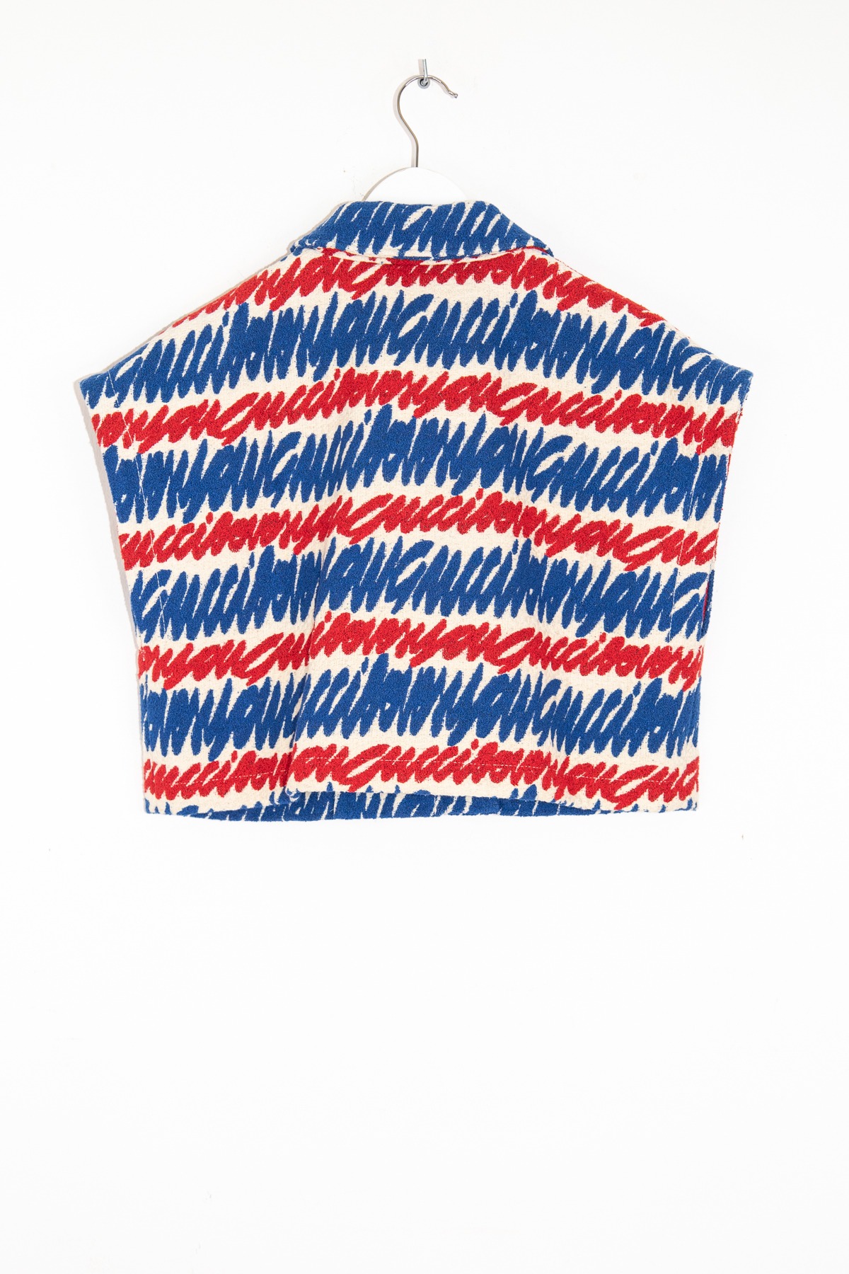 Gucci kurze Jacke in Ecru, Blau und Rot