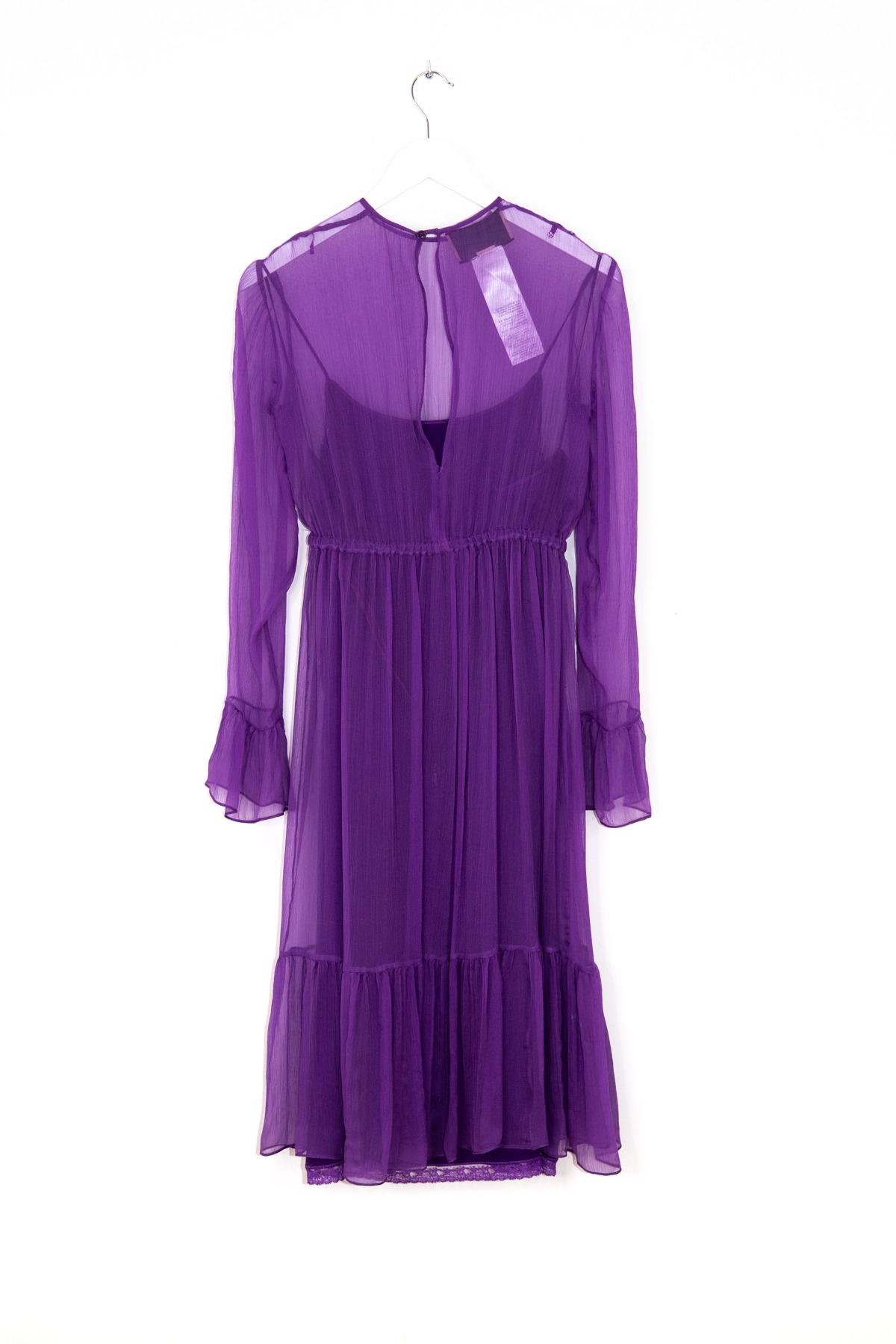 Gucci Minikleid mit Volants aus Seidenchiffon in Lila