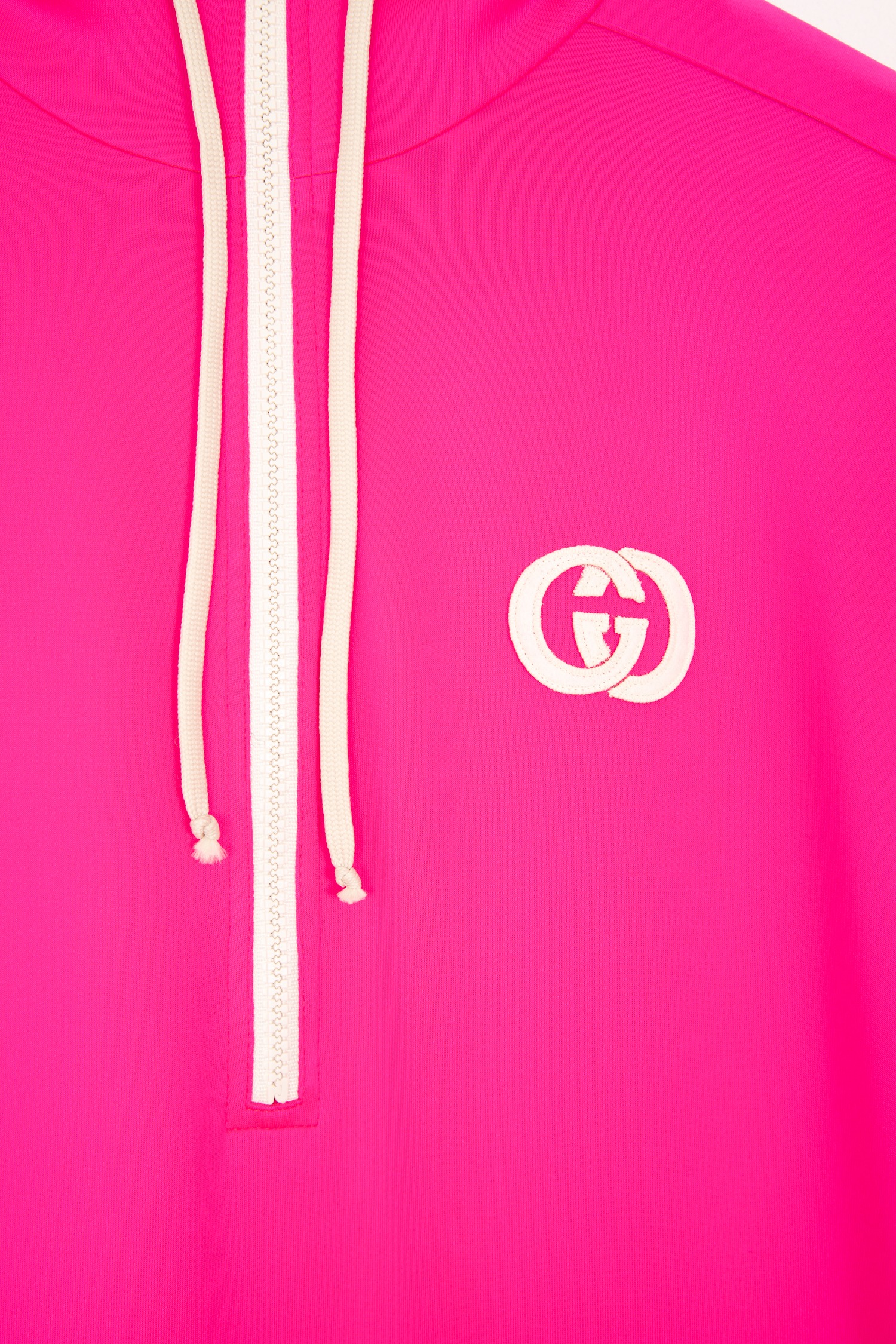Gucci "Half-Zip Scuba" Hoodie in Neonpink