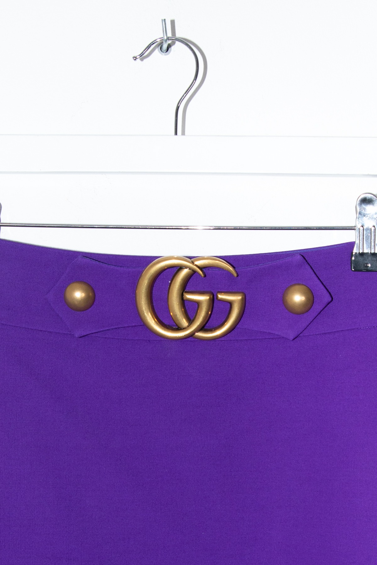 Gucci Minirock mit Logoschnalle in Lila