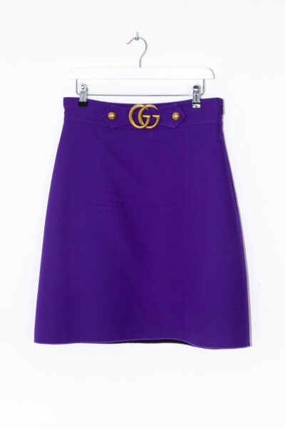 Gucci Minirock mit Logoschnalle in Lila