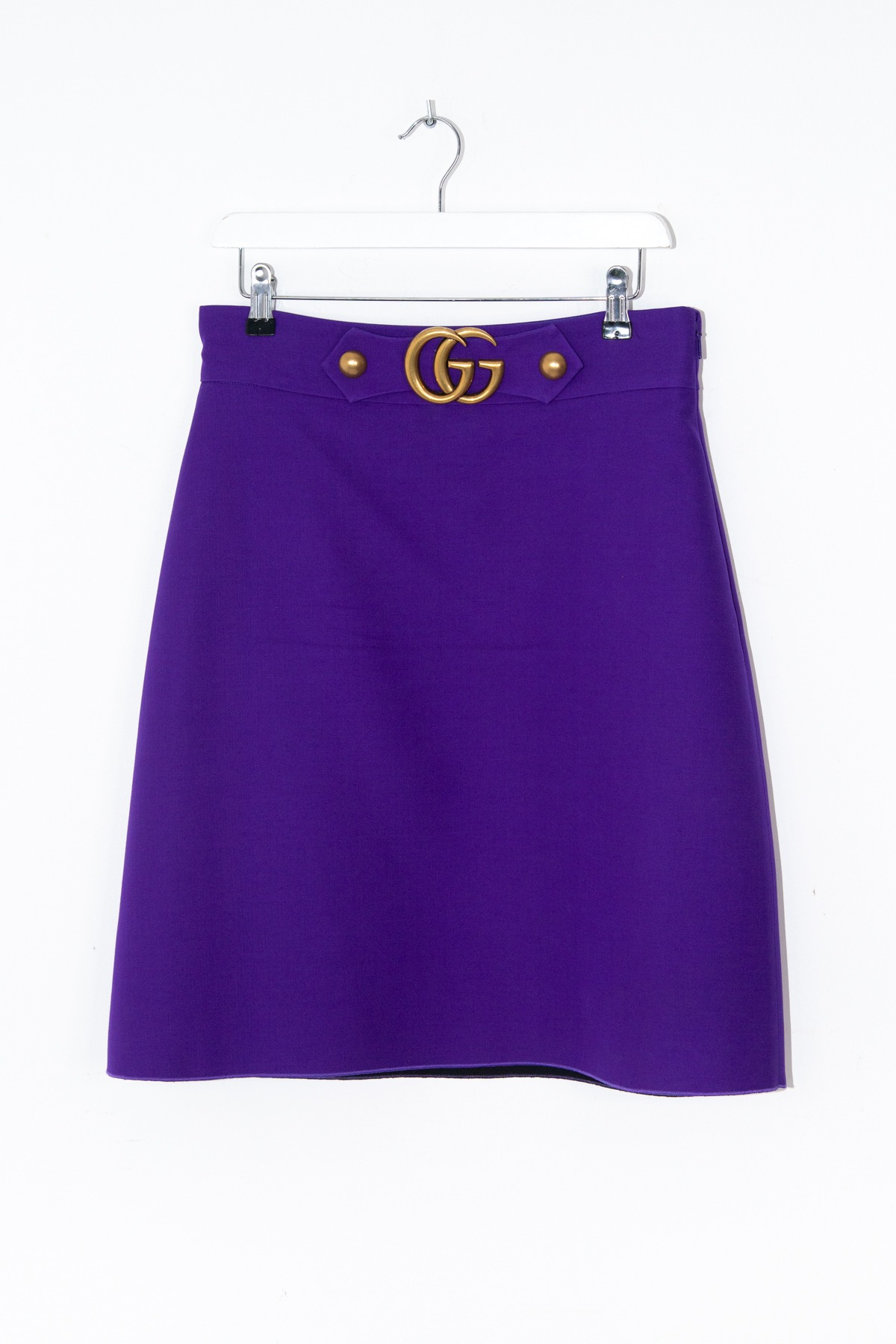 Gucci Minirock mit Logoschnalle in Lila