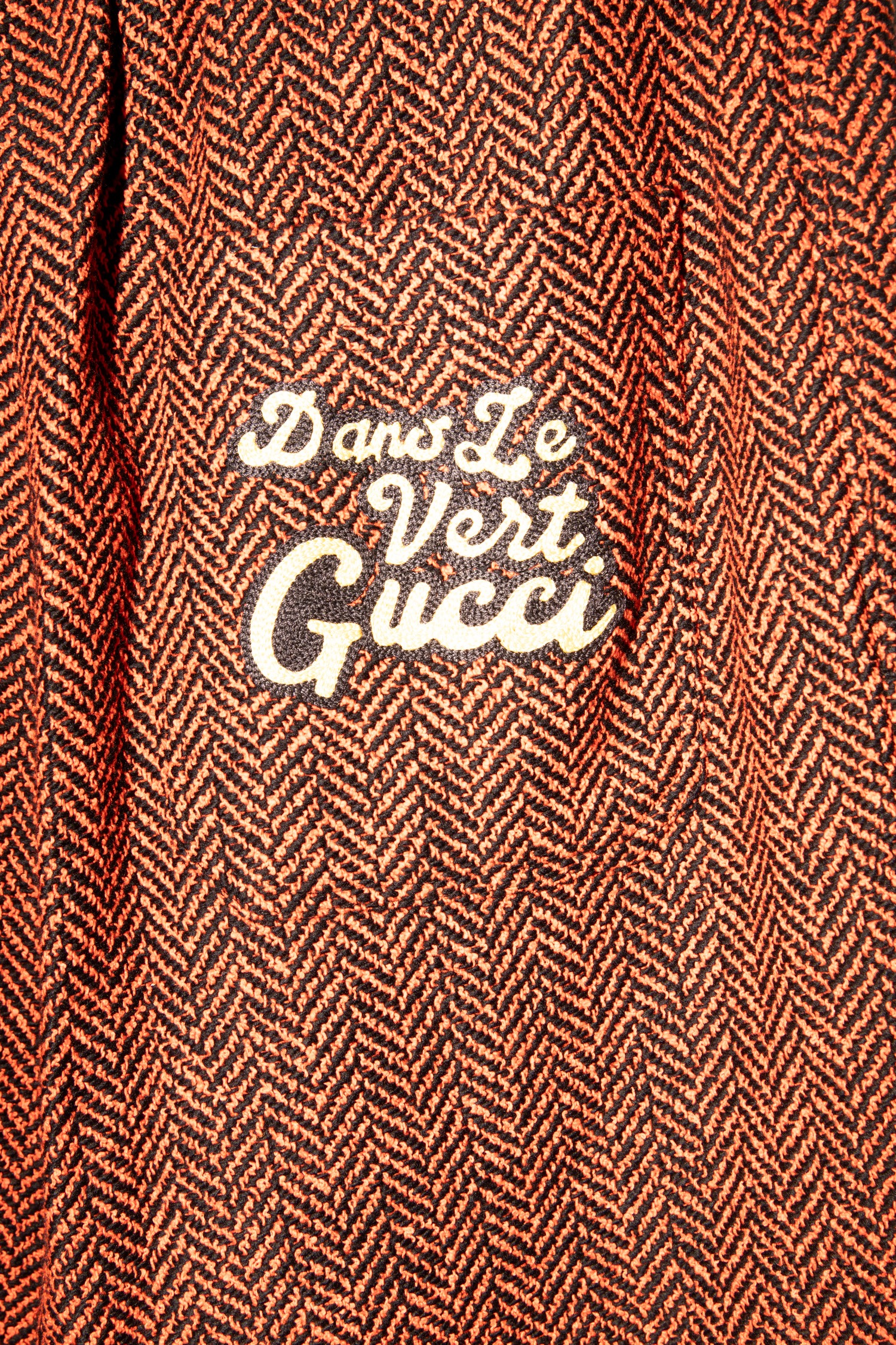 Gucci Hose mit Fischgrätenmuster in Rot und Schwarz