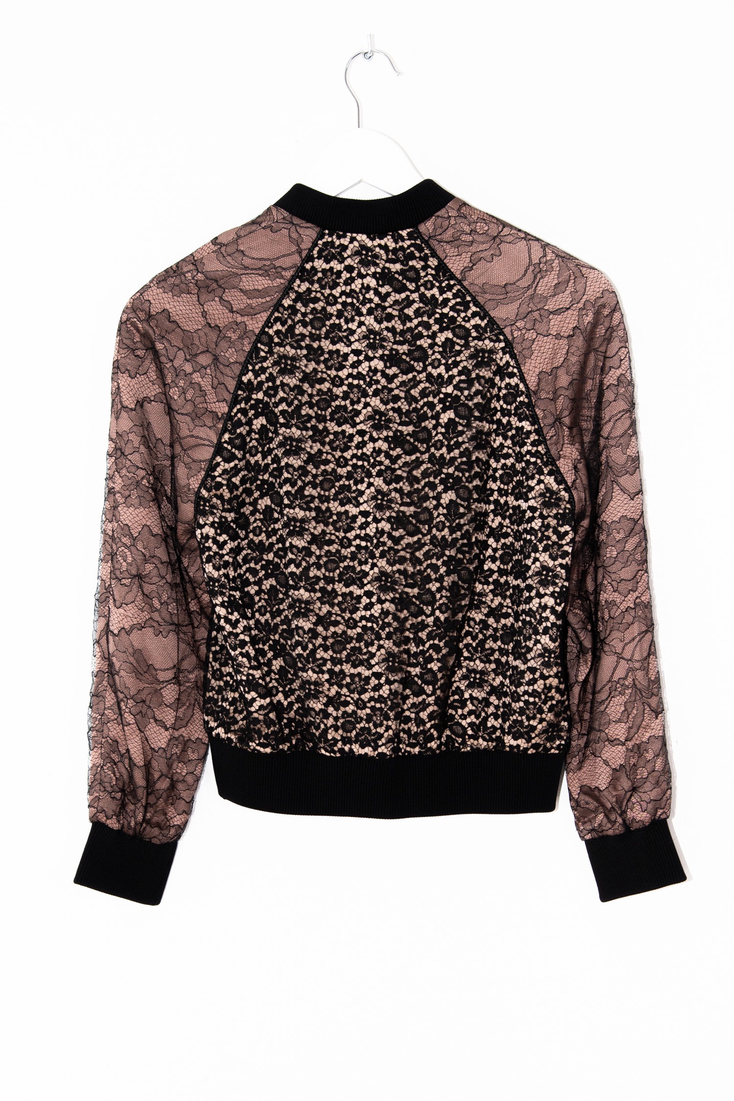 Gucci Blouson mit Spitze in Schwarz und Beige