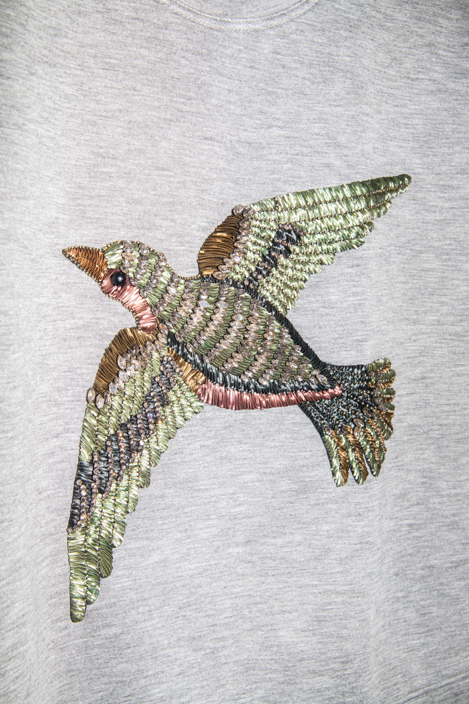 Gucci Sweatshirt mit Vogelmotiv in Grau