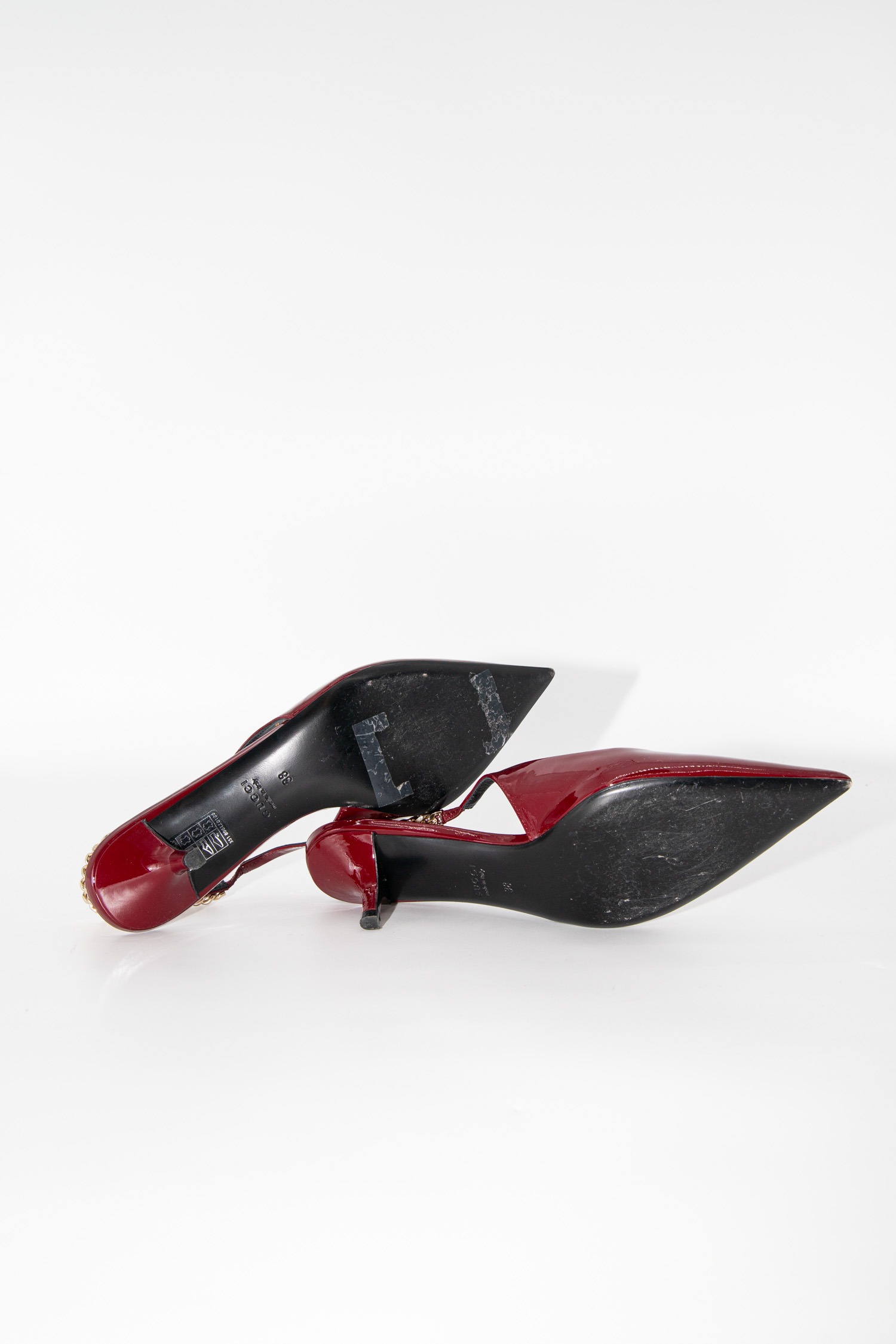 Gucci "Signoria" Pumps mit Fersenriemchen in Rot