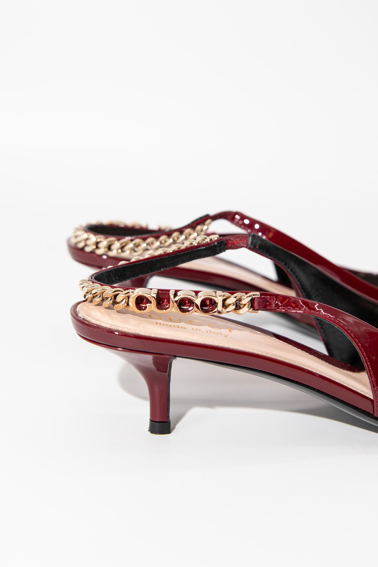 Gucci "Signoria" Pumps mit Fersenriemchen in Rot