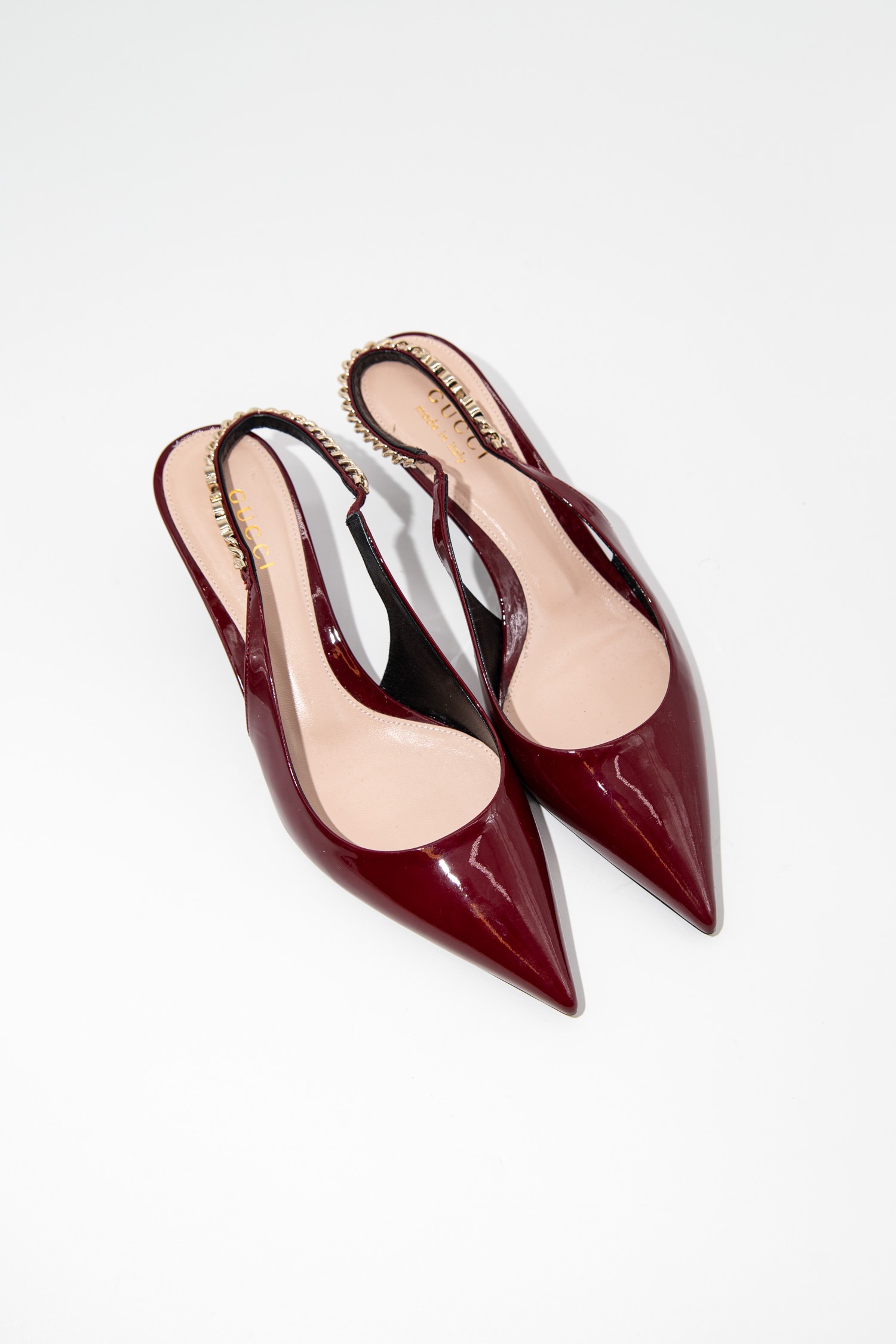 Gucci "Signoria" Pumps mit Fersenriemchen in Rot