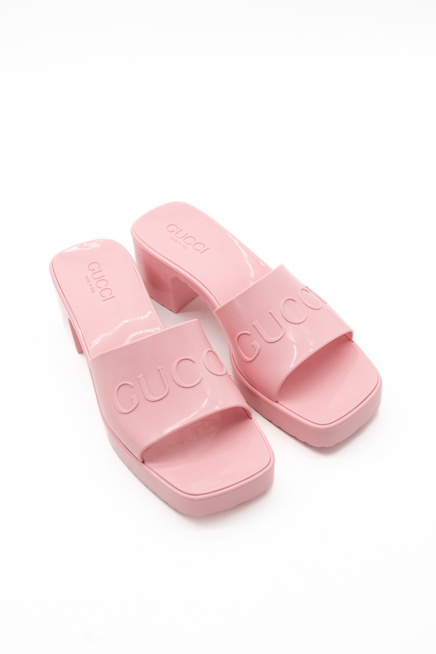 Gucci Sandaletten aus Gummi in Pink