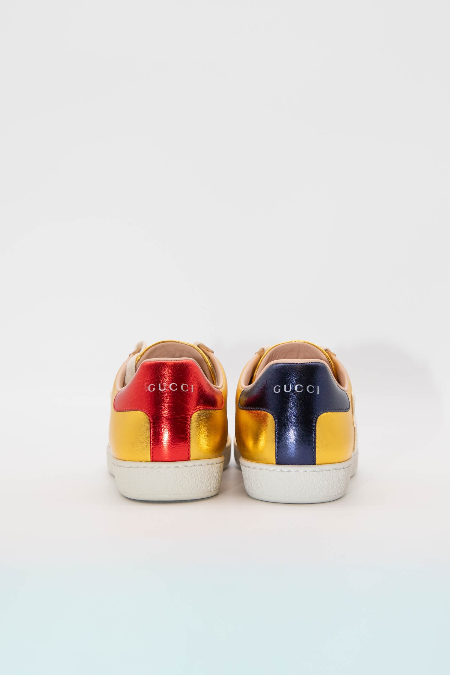 Gucci "Ace Blind For Love" Sneaker in Gold