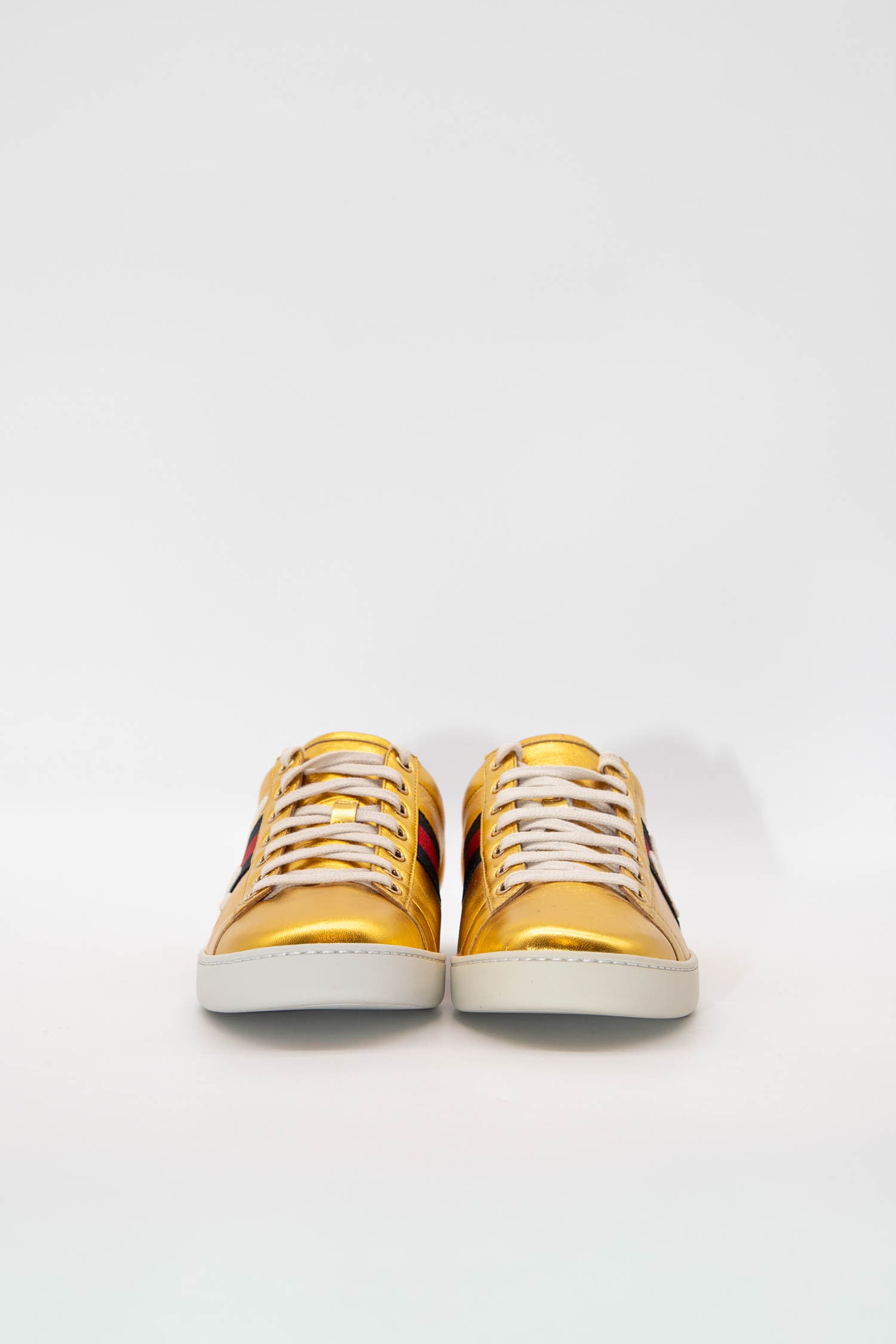 Gucci "Ace Blind For Love" Sneaker in Gold