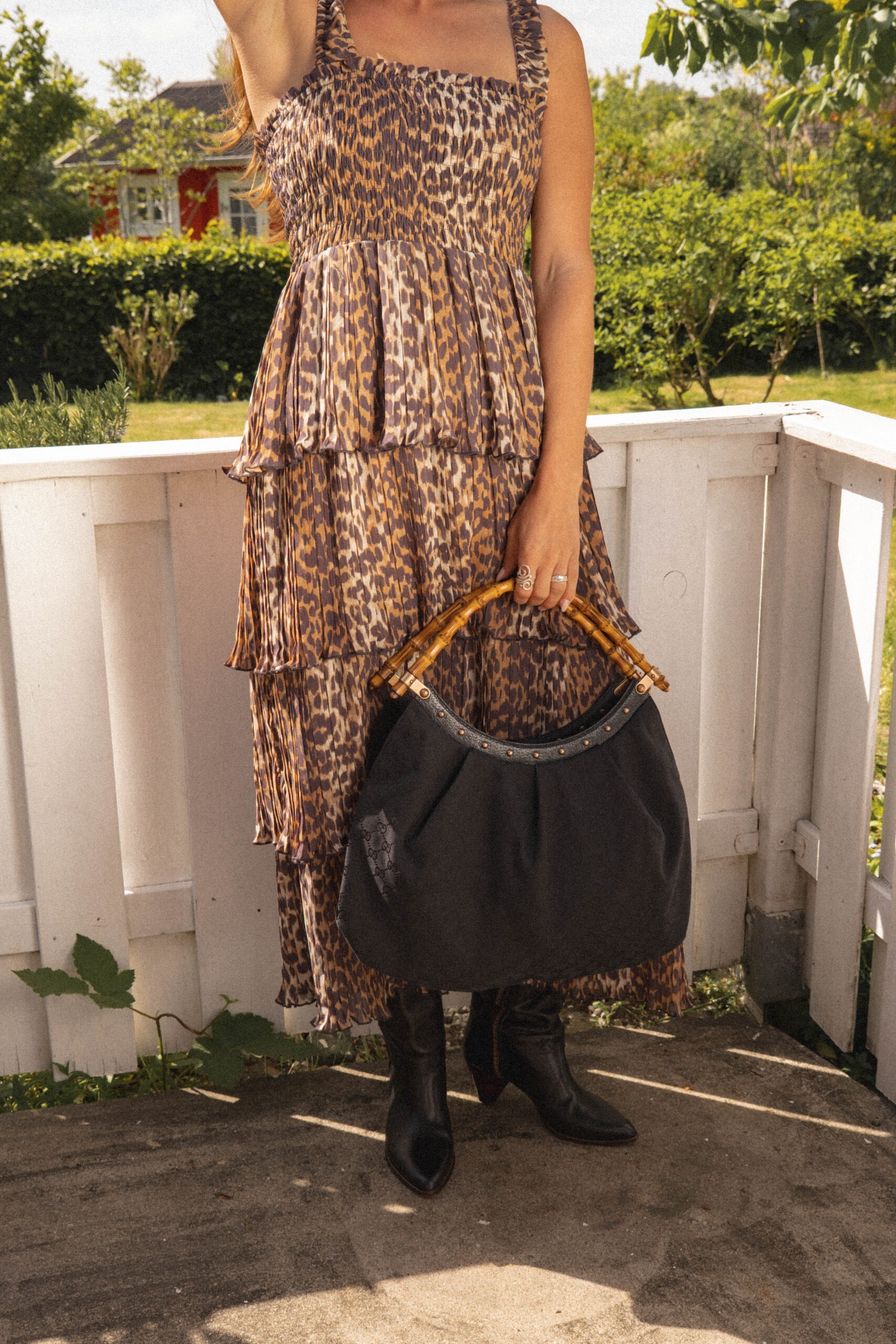 Ganni Sommerkleid mit Leopardenmuster