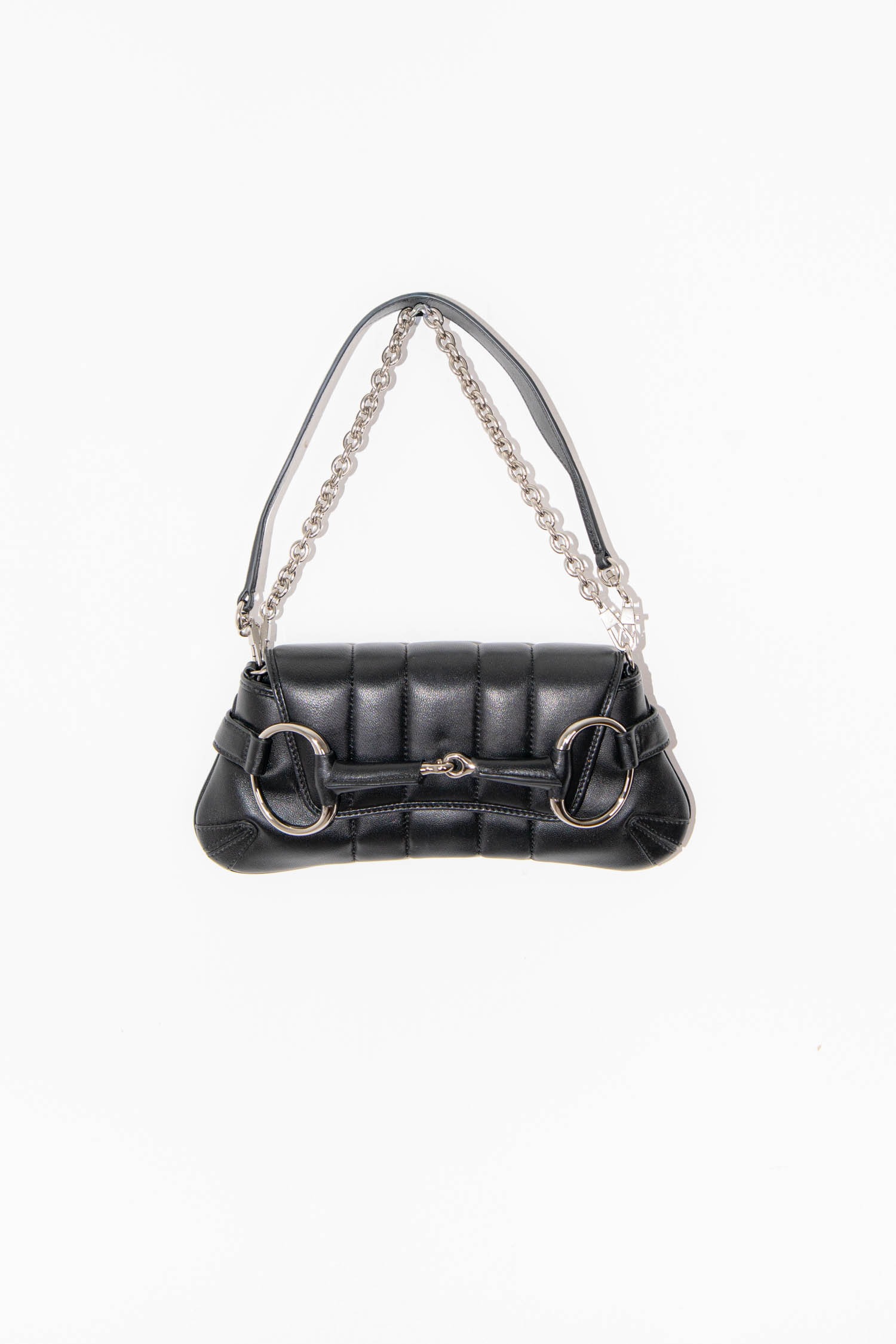 Gucci "Horsebit Chain" kleine Schultertasche in Schwarz