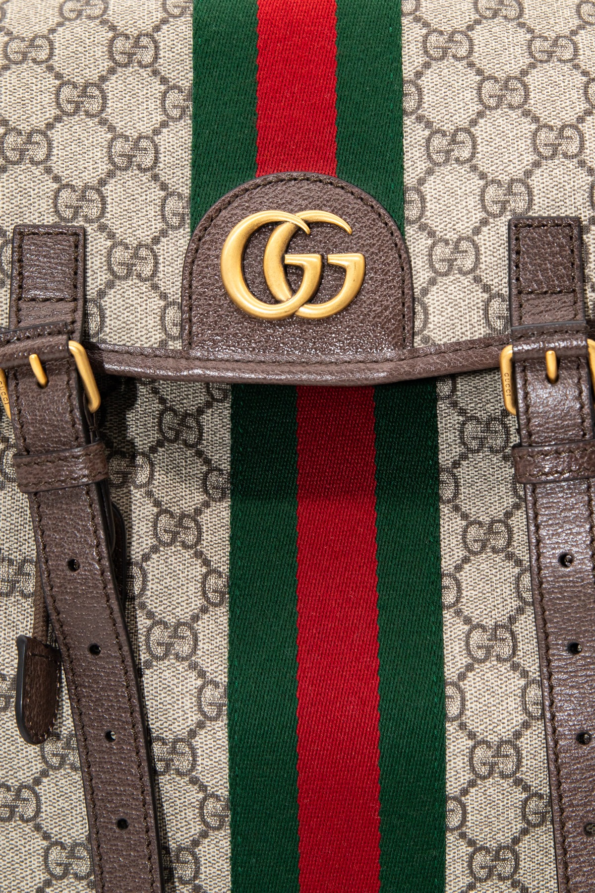 Gucci "Ophidia" Rucksack in Beige und Braun