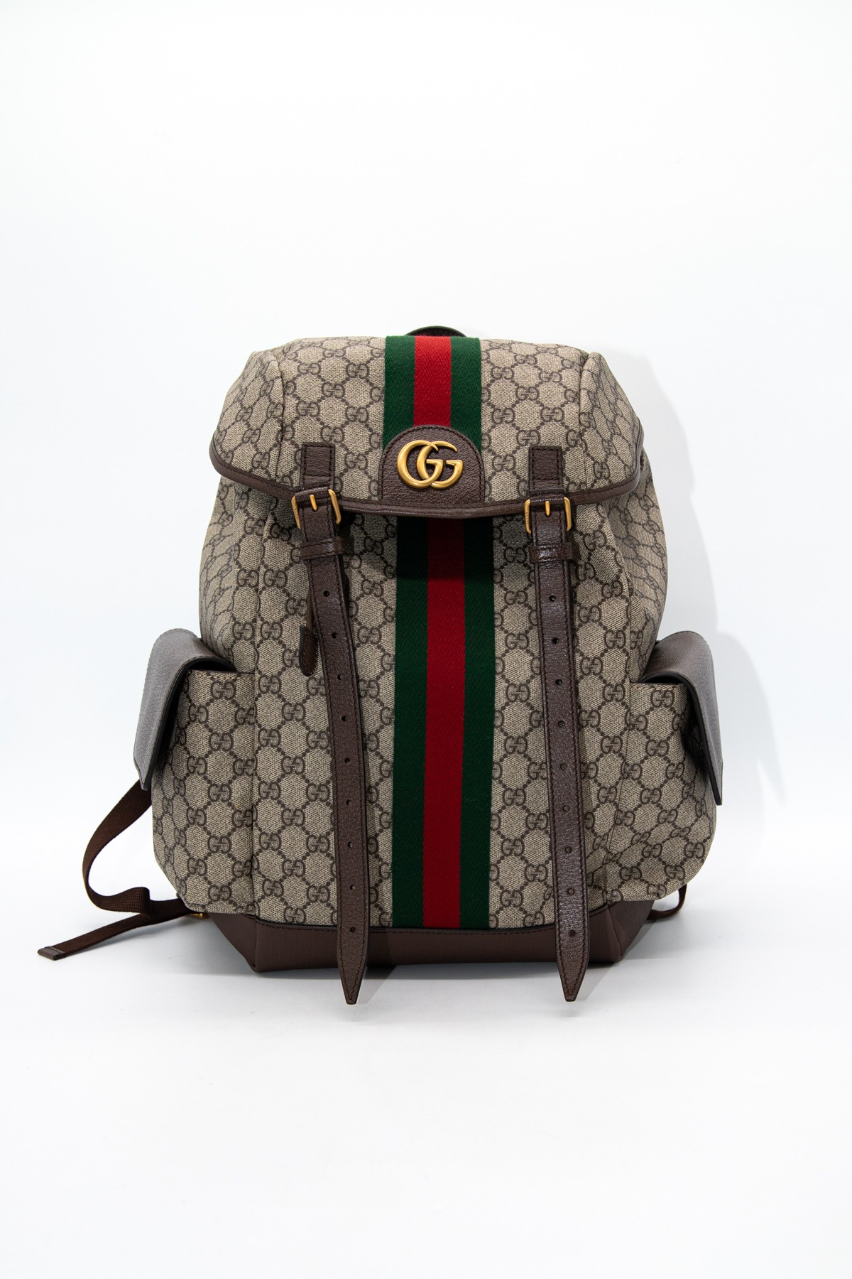 Gucci "Ophidia" Rucksack in Beige und Braun