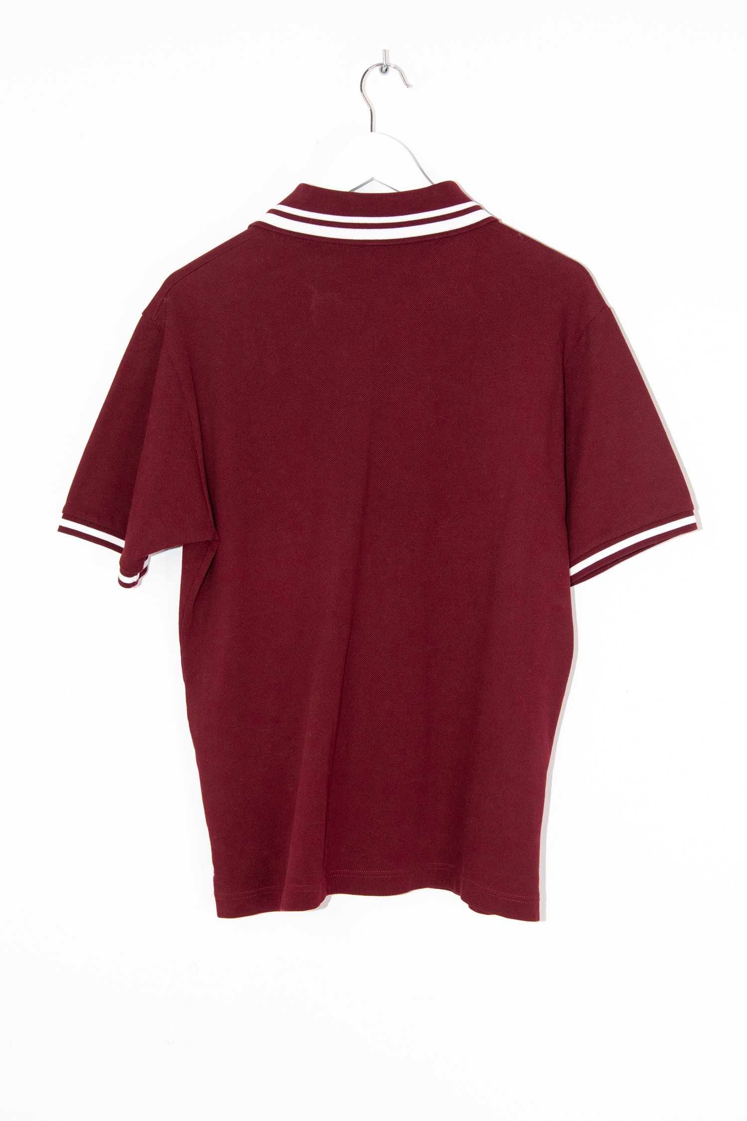 Gucci Poloshirt mit weißem Logo und Streifen in Bordeaux
