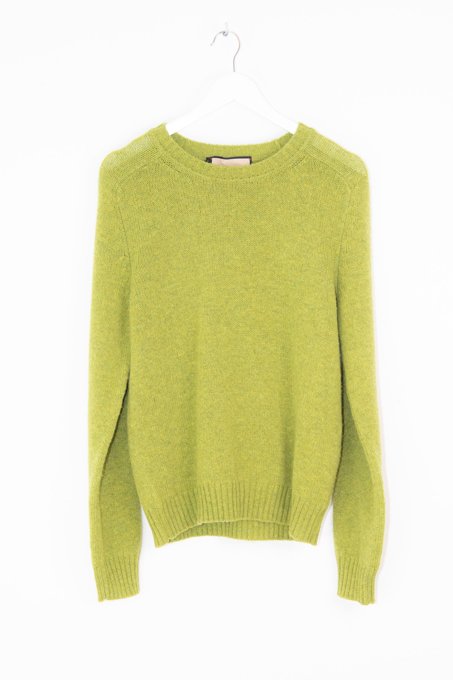 Gucci Strickpullover mit Label-Stickerei in Hellgrün