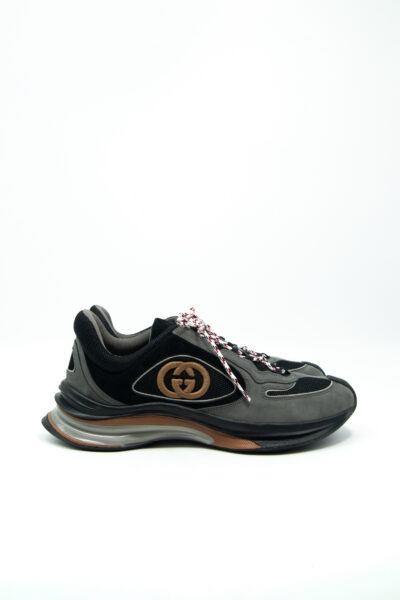 Gucci "Run" Sneaker in Grau, Schwarz und Beige