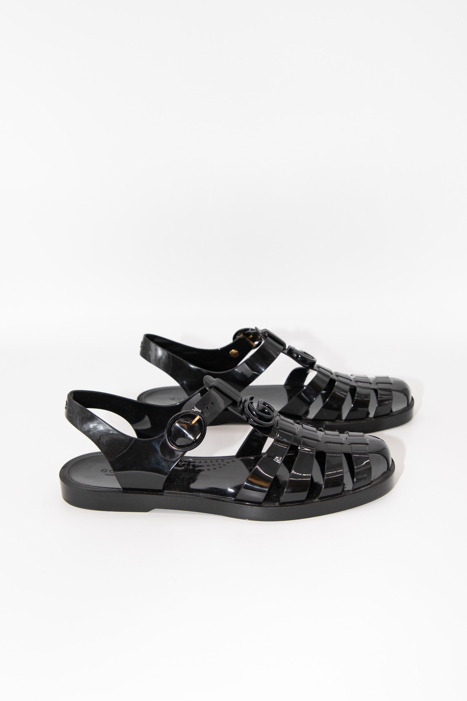 Gucci Gummisandalen in Schwarz