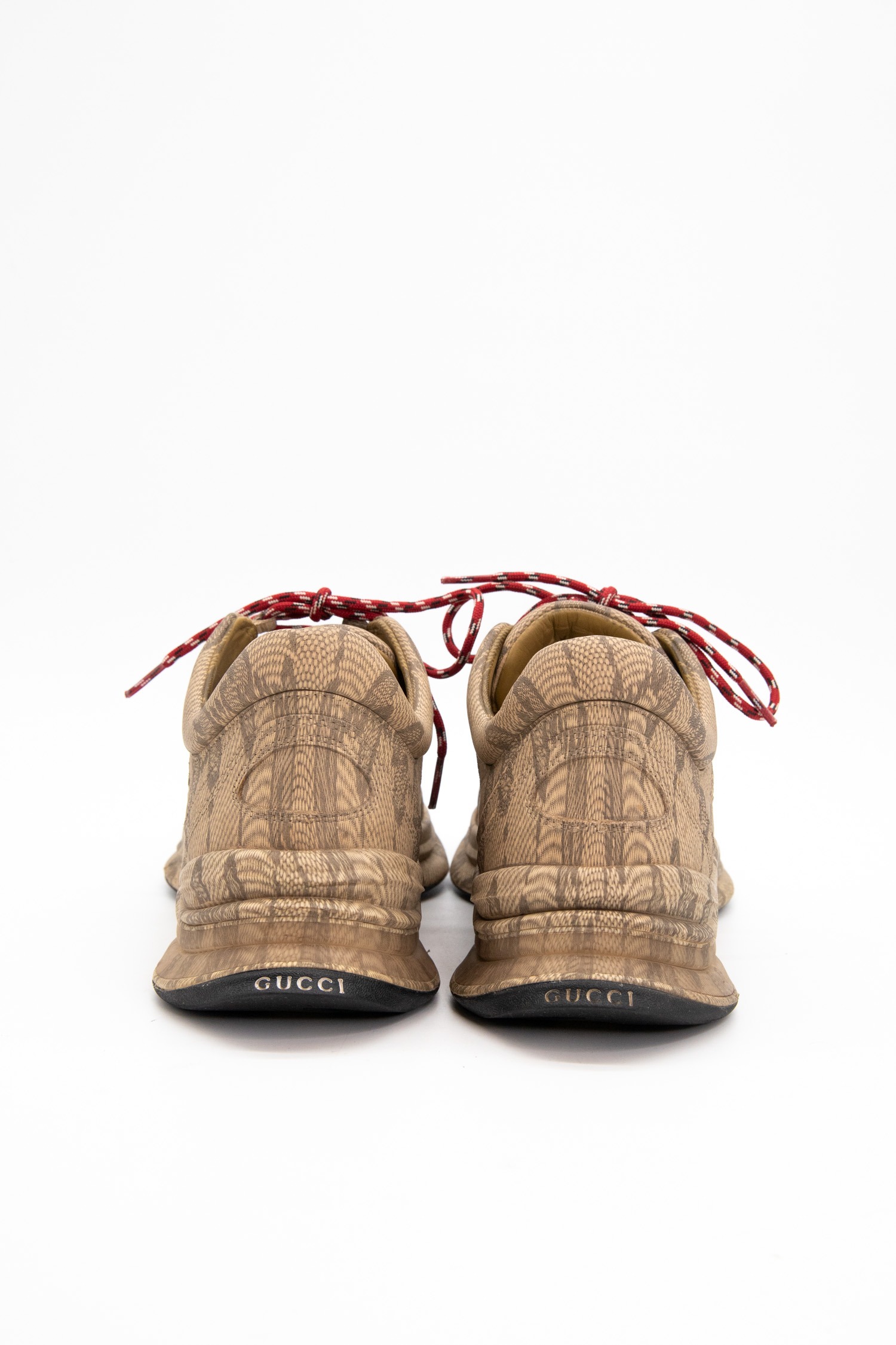 Gucci "Run" Sneaker in Beige und Dunkelbraun