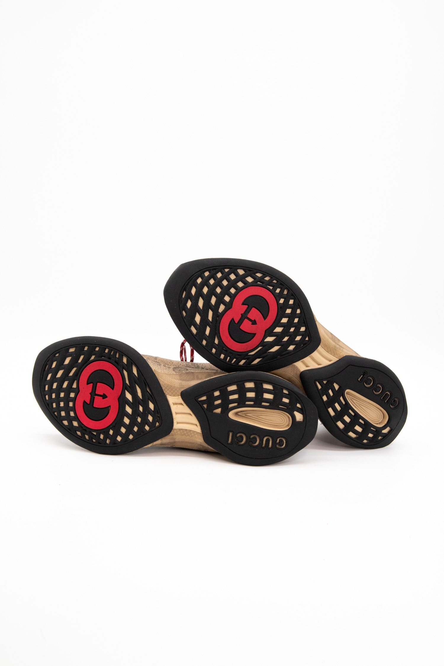 Gucci "Run" Sneaker in Beige und Dunkelbraun