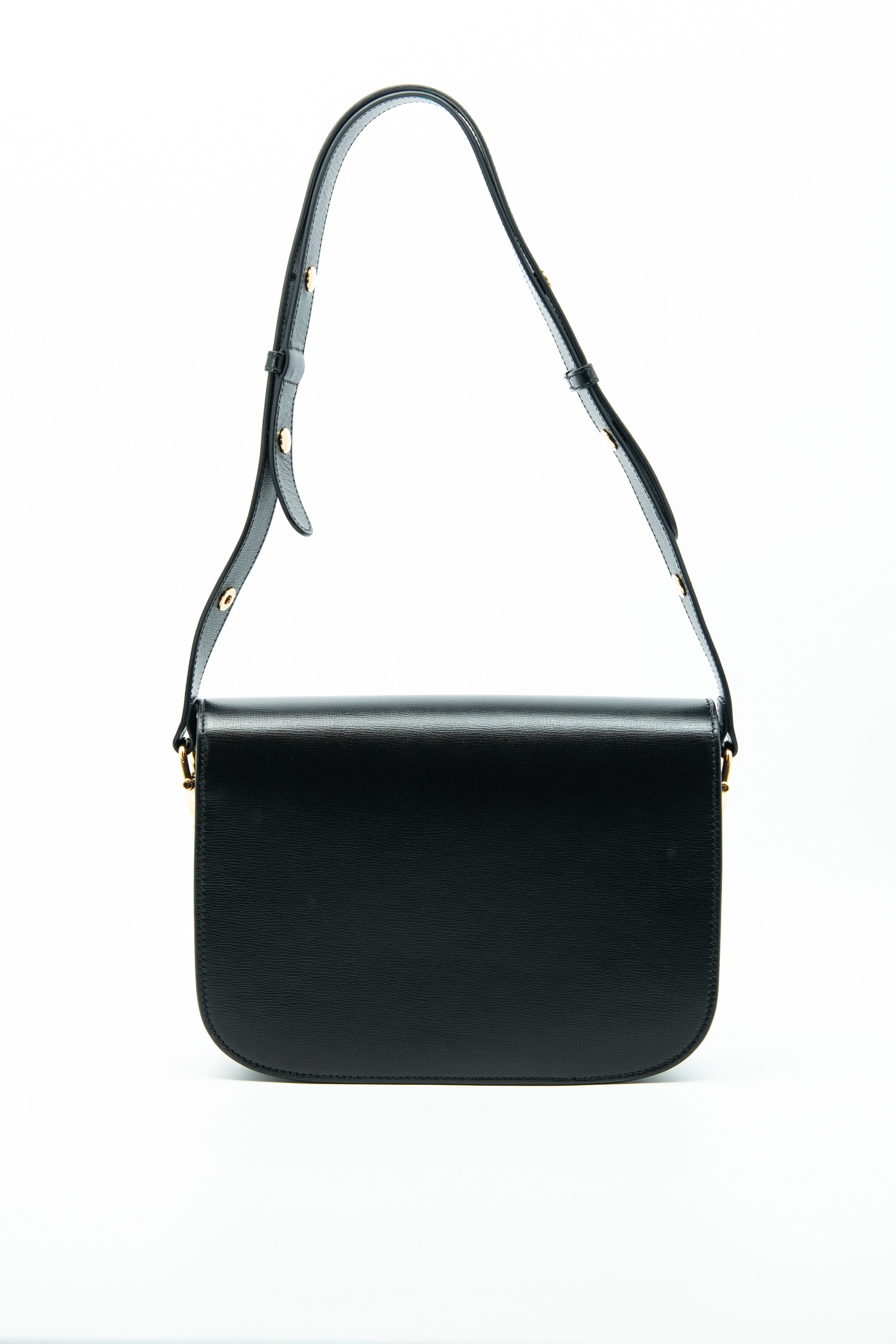 Gucci "Horsebit 1955" Mittelgroße Schultertasche in Schwarz und Gold