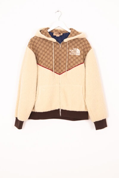 Gucci x The North Face GG Monogramm Canvas Jacke in Beige und Hellbraun
